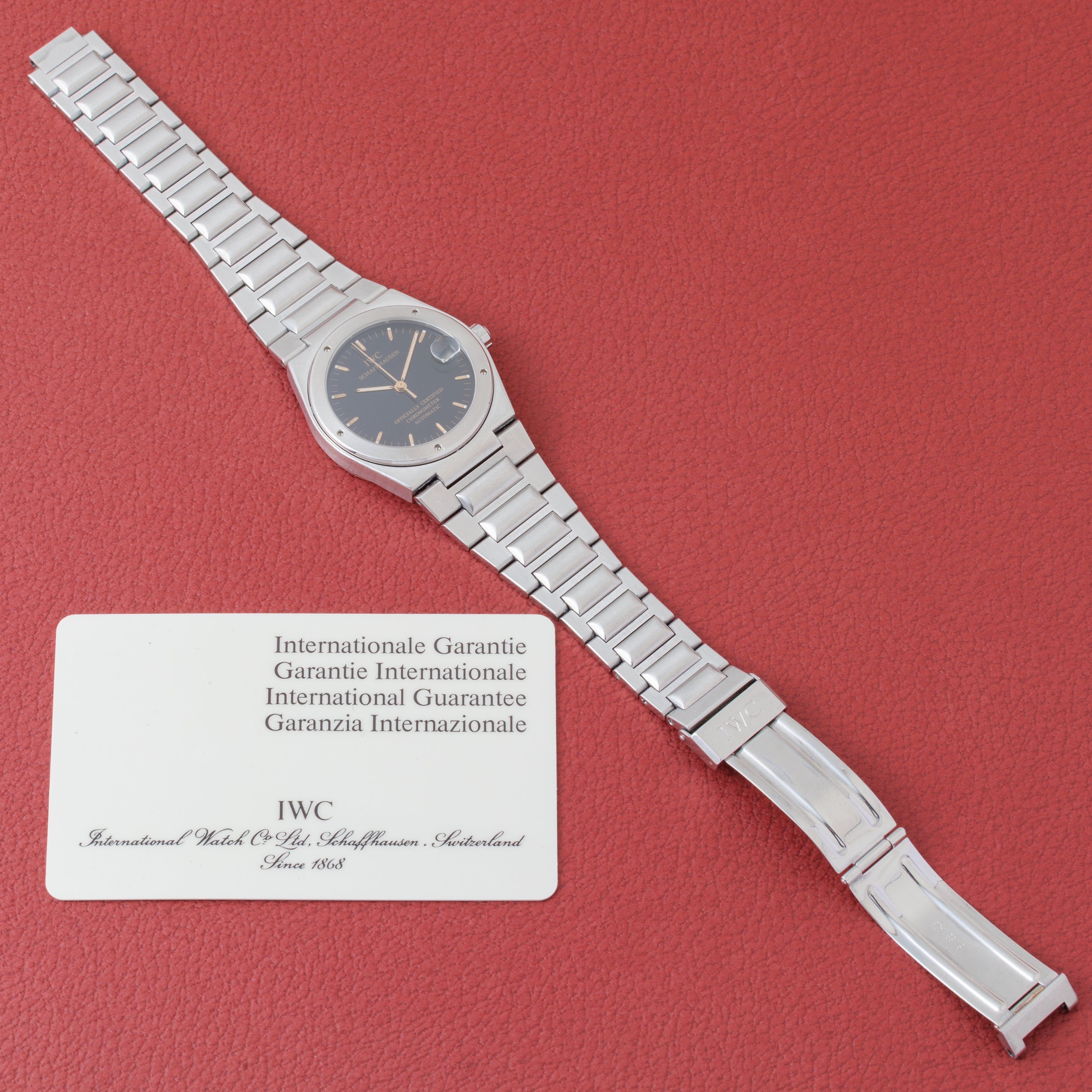 IWC インヂュニア ブラック文字盤 自動巻き 1996年製 Ref.3521 Cal.887/2 ギャラ付き