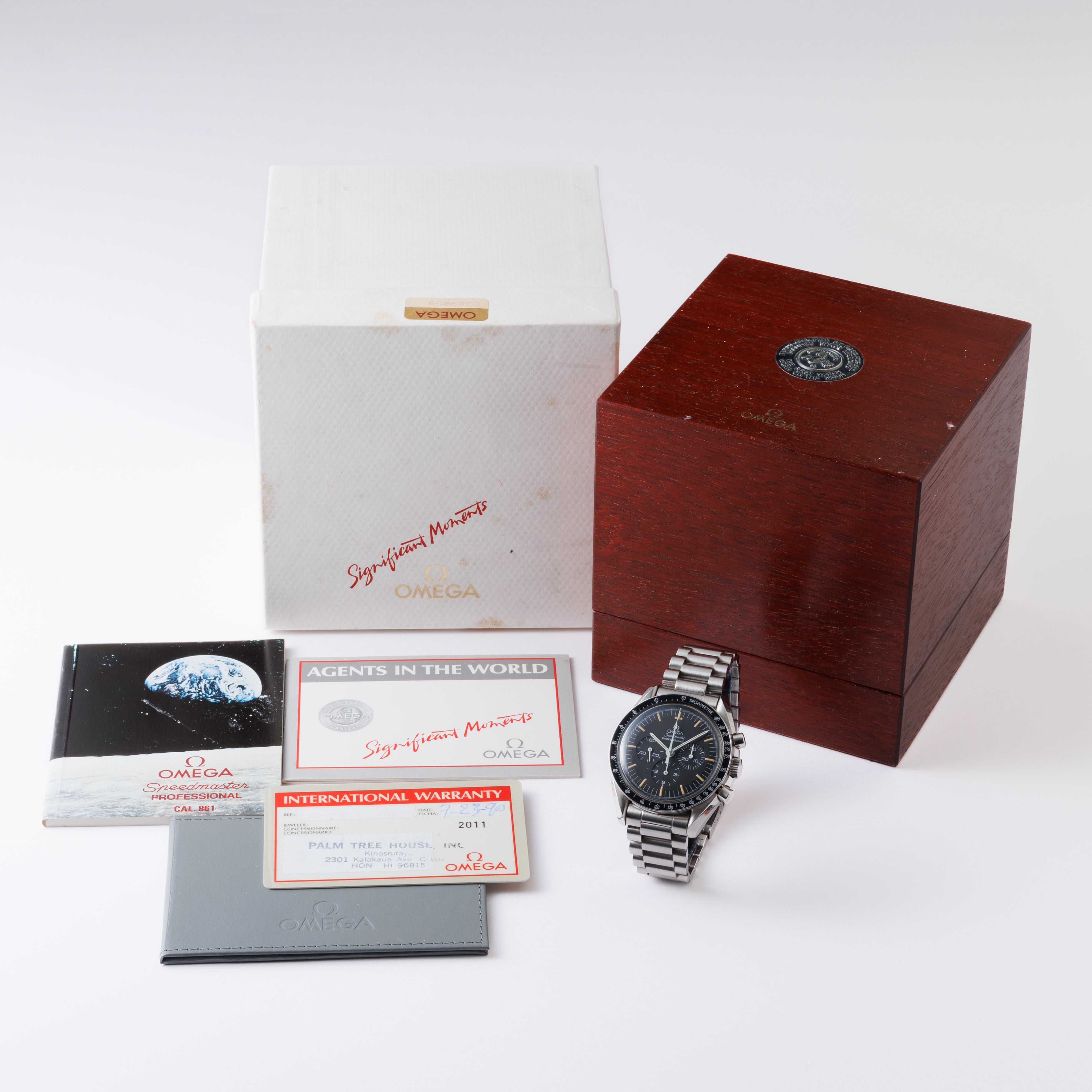 オメガ スピードマスタープロフェッショナル 1989年製 Ref.145.022 5th 20周年記念 下がりr 箱、ギャラ、冊子付き