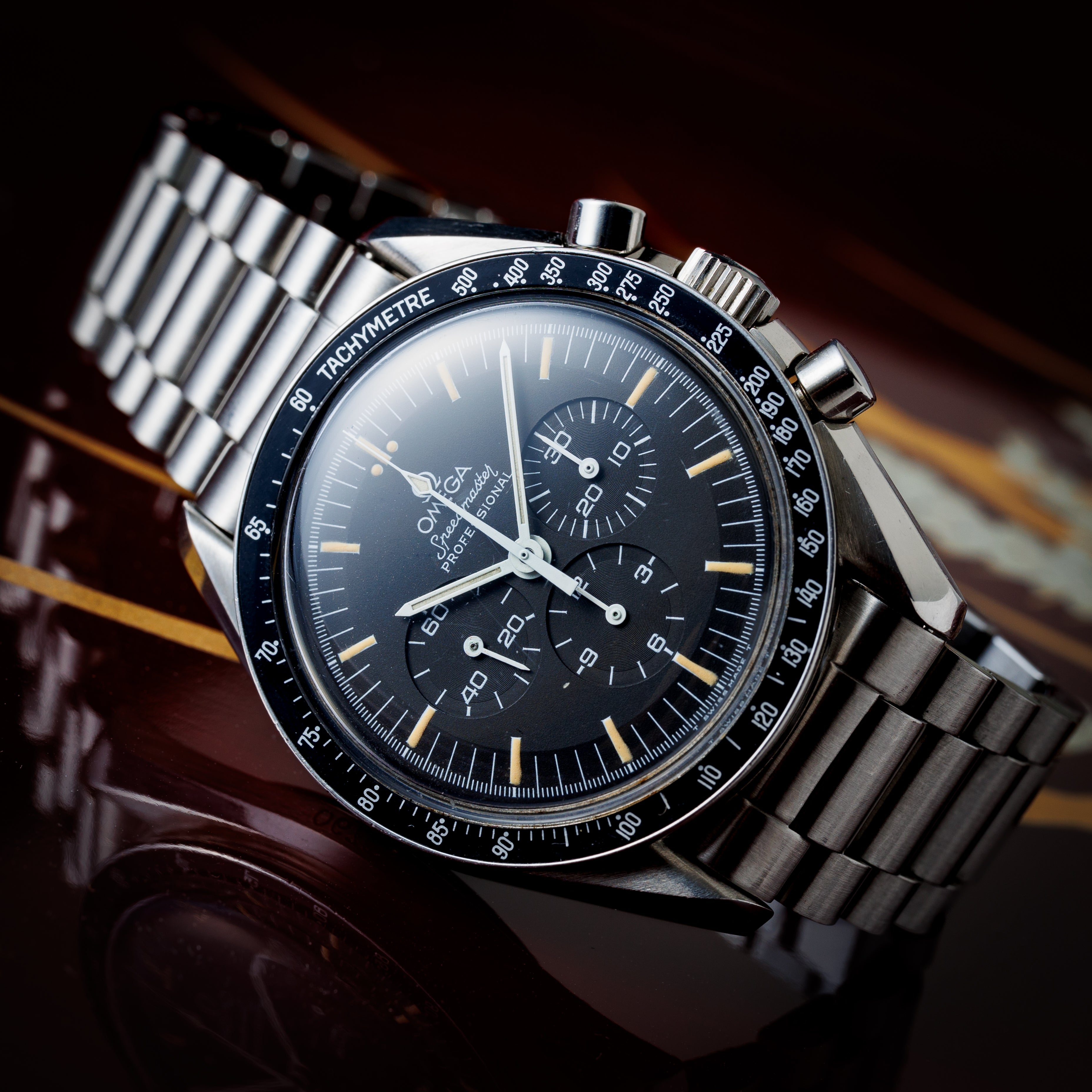 オメガ スピードマスタープロフェッショナル 1989年製 Ref.145.022 5th 20周年記念 下がりr 箱、ギャラ、冊子付き