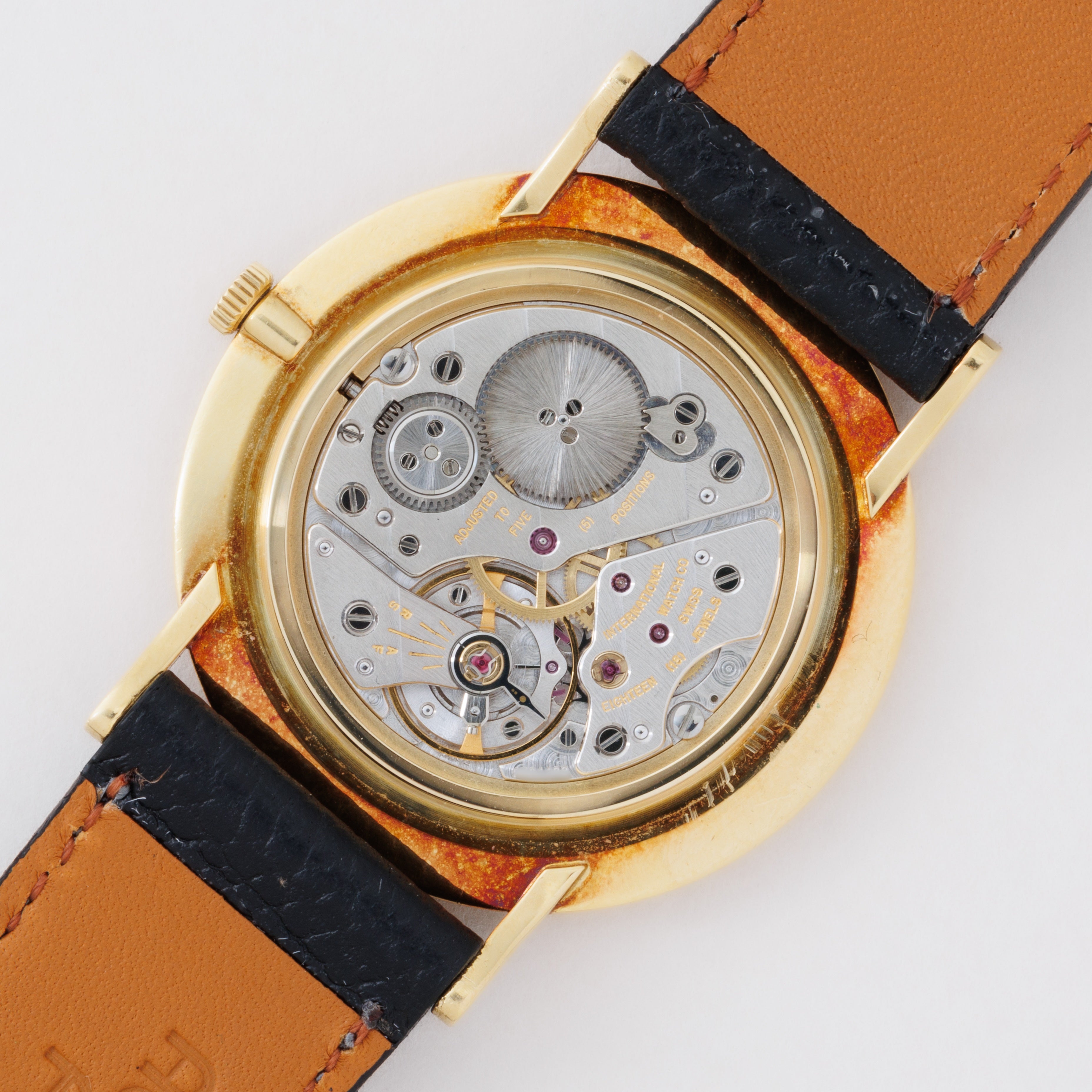 IWC 18金無垢ラウンドケース Ref.2010 1991年製 手巻き Cal.185 ホワイトダイヤル 純正尾錠