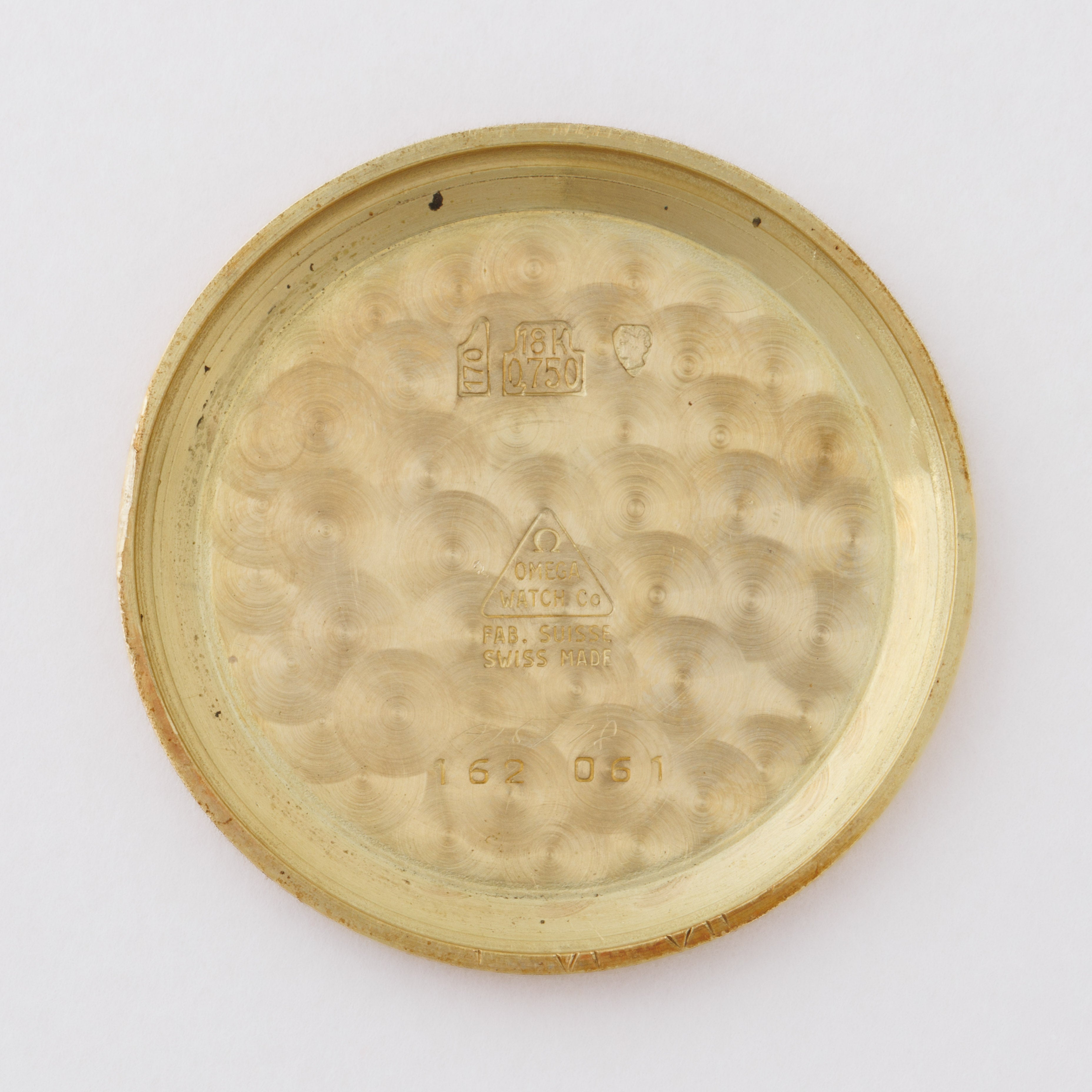 オメガ 18金無垢ジュネーブ 1973年製 ハイビート自動巻きCal.1012 純正GF尾錠付き