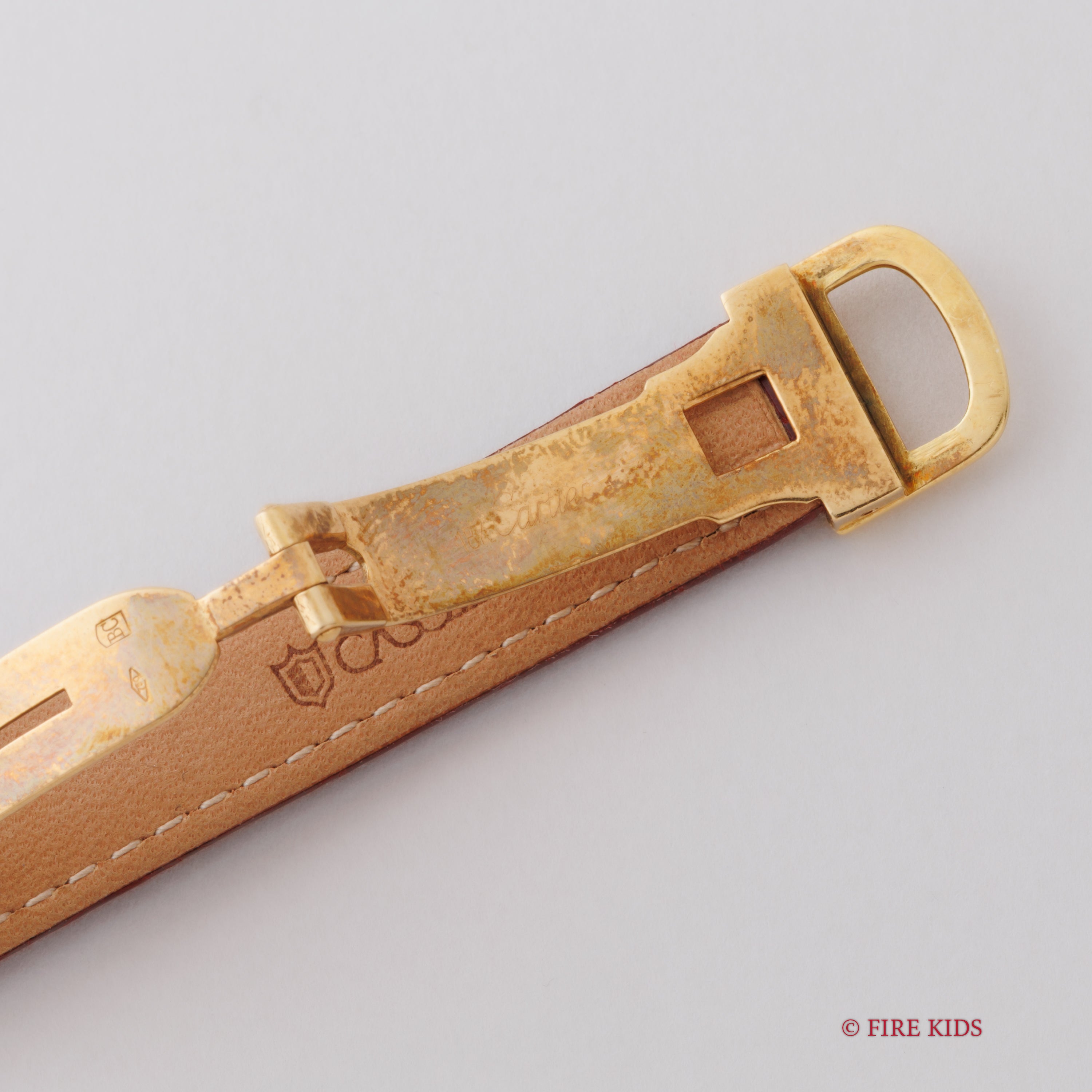 カルティエ 18金無垢 ヴァンドーム エリプス SMサイズ 手巻き PARISダイヤル 1980年代製 純正金無垢Dバックル付き