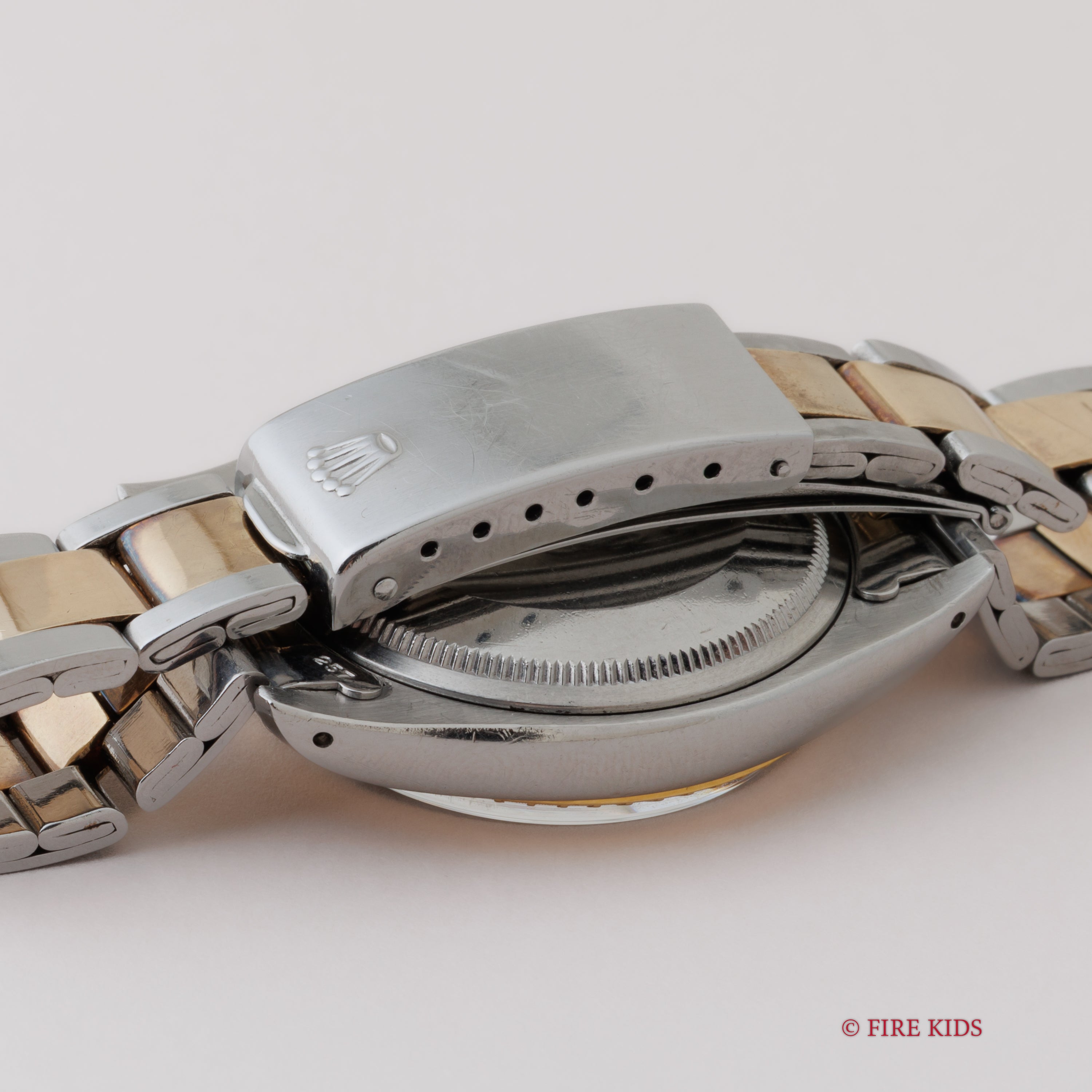 ロレックス 1974年製 オイスターパーペチュアルデイト コンビRef.1505 ショートインデックス 純正ブレス