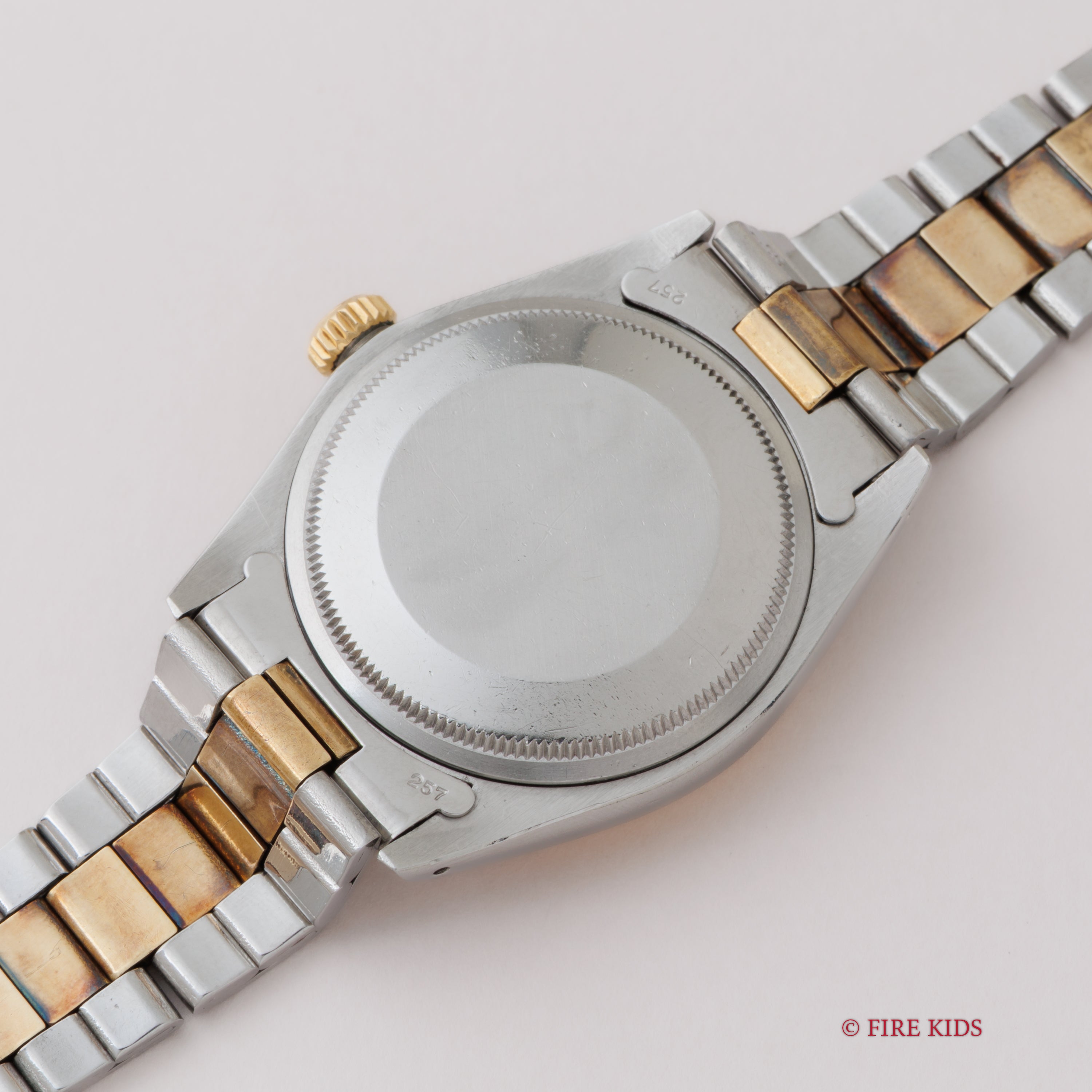 ロレックス 1974年製 オイスターパーペチュアルデイト コンビRef.1505 ショートインデックス 純正ブレス