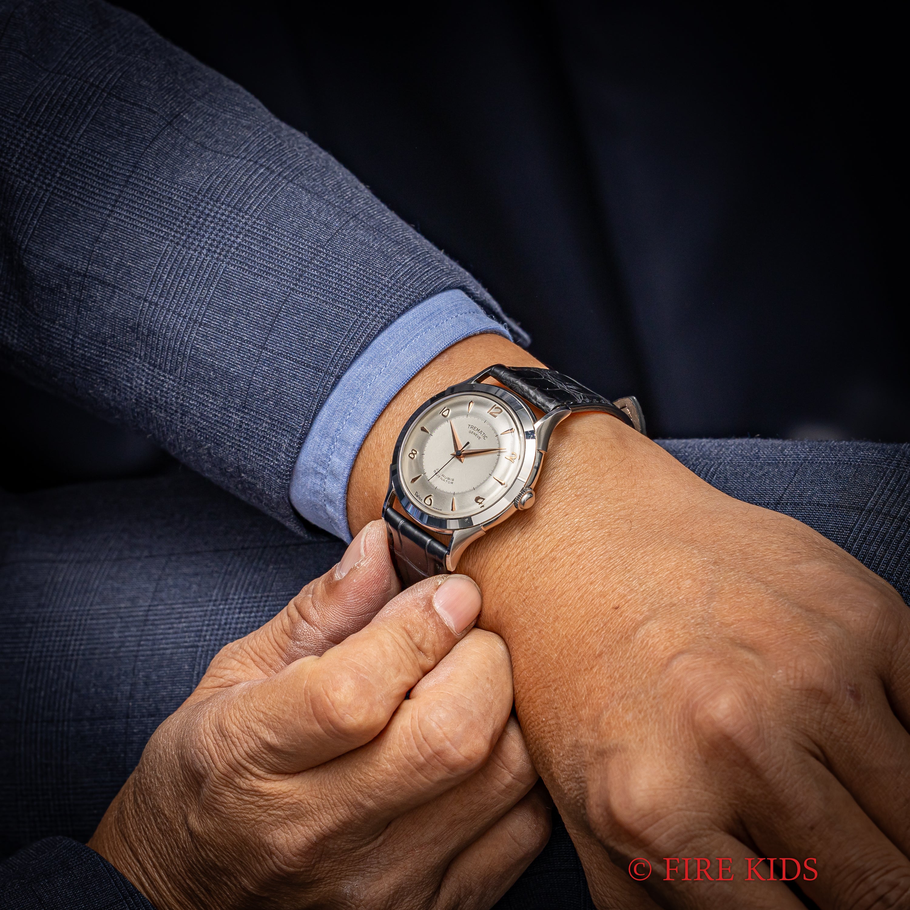 トレマチック ビディネーター 1950年代製 全回転自動巻き 飛びアラビア フェルサ Cal.498