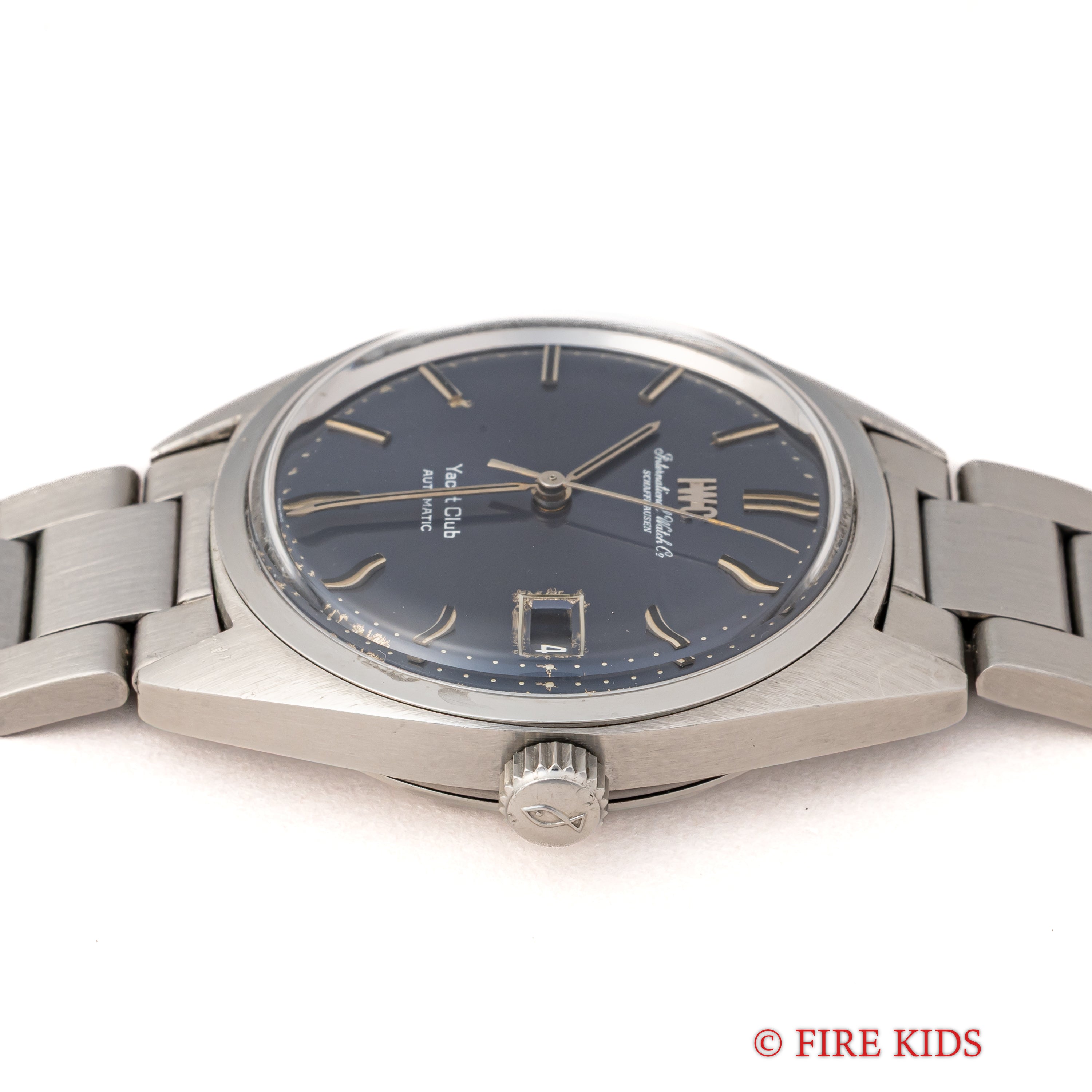 IWC ヨットクラブ 1973年製 ブルーダイヤル Cal.8541B ペラトン式自動巻き 純正3連ブレス