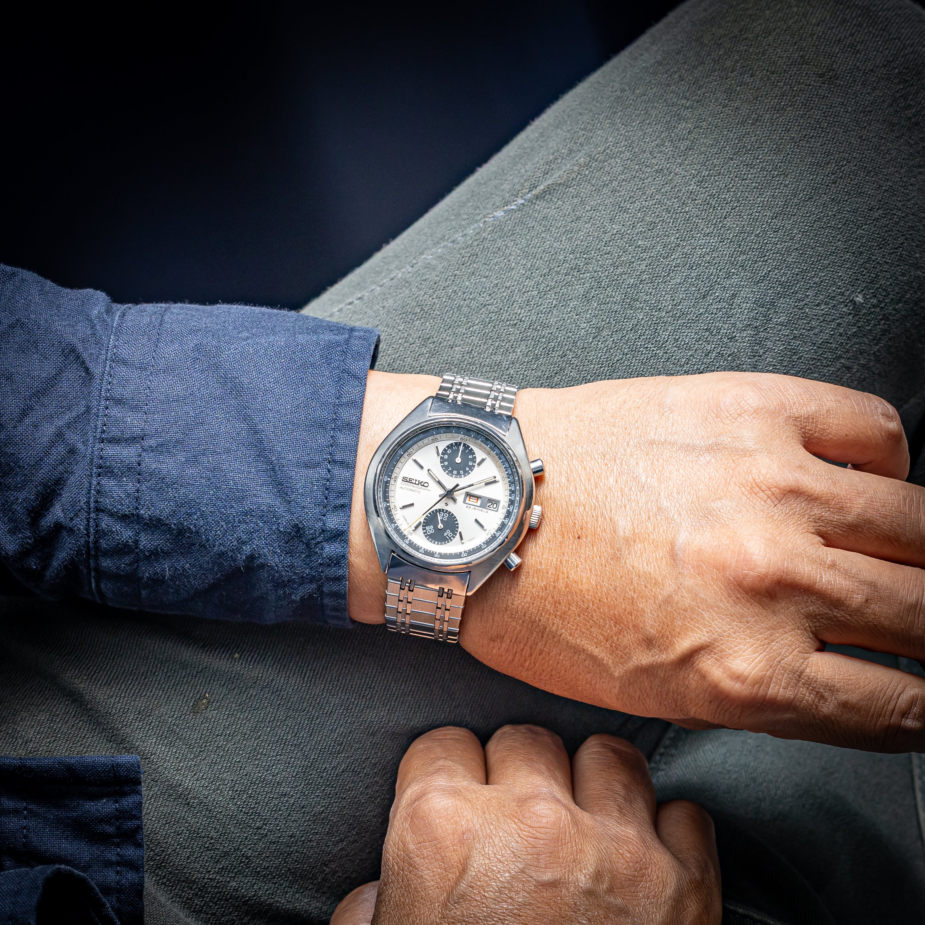 セイコー クロノグラフ 1971年製 Ref.6138-8000 ベビーパンダ  純正ステンレスブレス