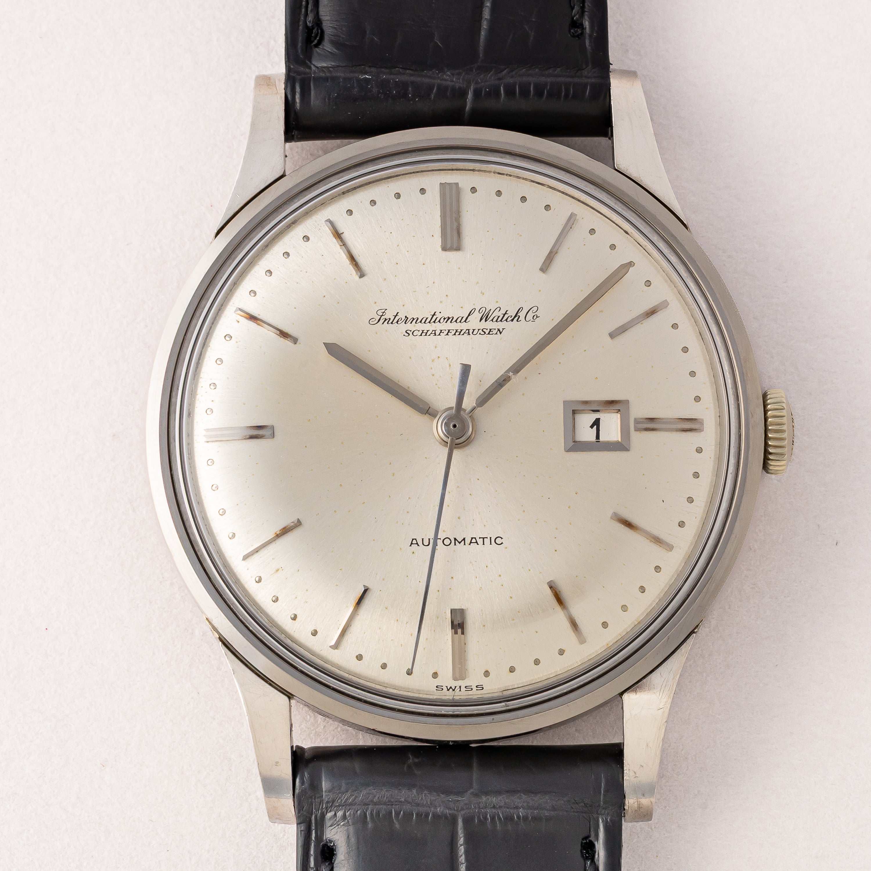 IWC 18金無垢WGラウンドケース 1963年製 Cal.8531 寄り目 ペラトン式自動巻き WG製尾錠付