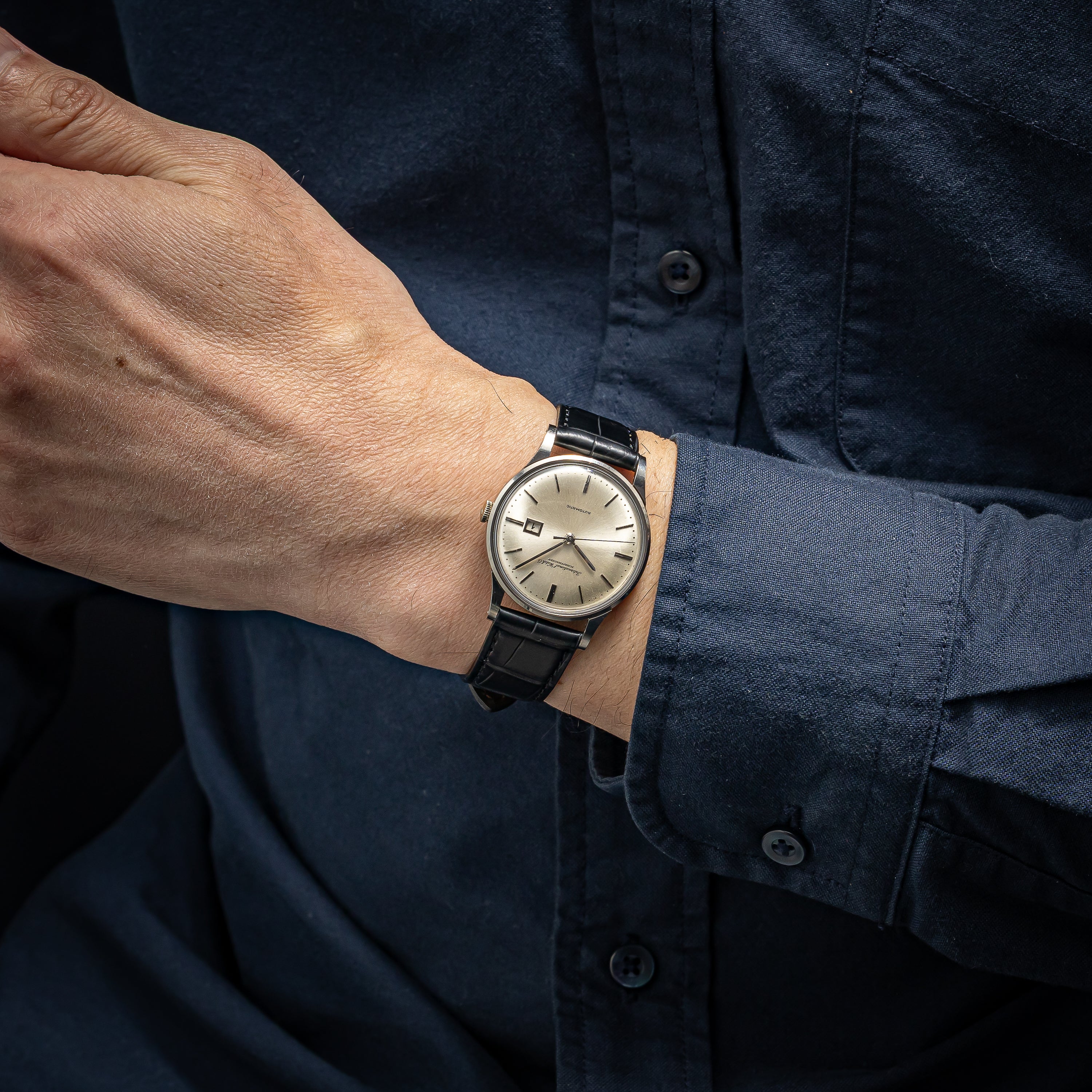 IWC 18金無垢WGラウンドケース 1963年製 Cal.8531 寄り目 ペラトン式自動巻き WG製尾錠付