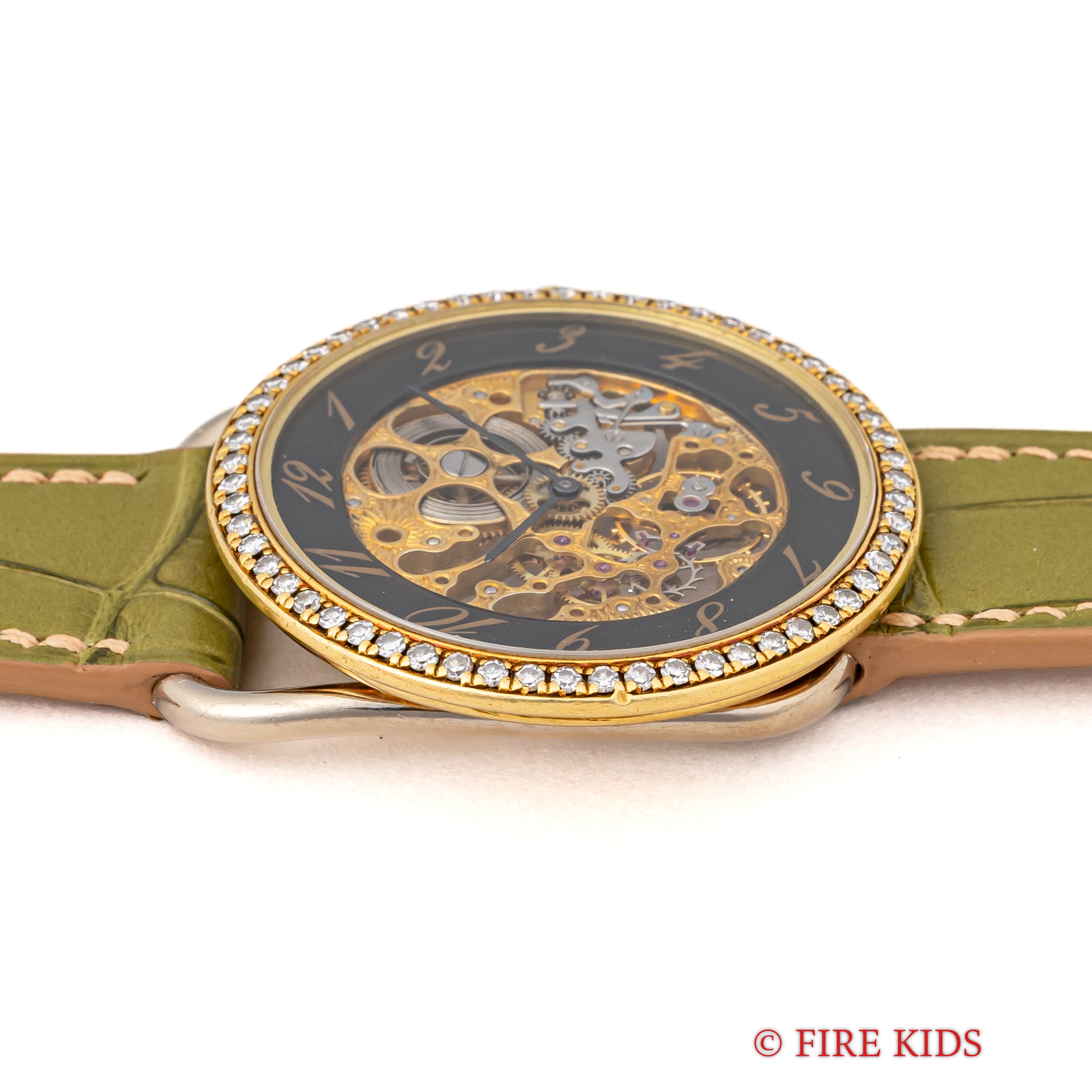 エルメス オーデマ・ピゲ アルソー 18金無垢ベゼルダイヤ 1980年代製 手巻き 純正金無垢尾錠 スケルトン YG+WG