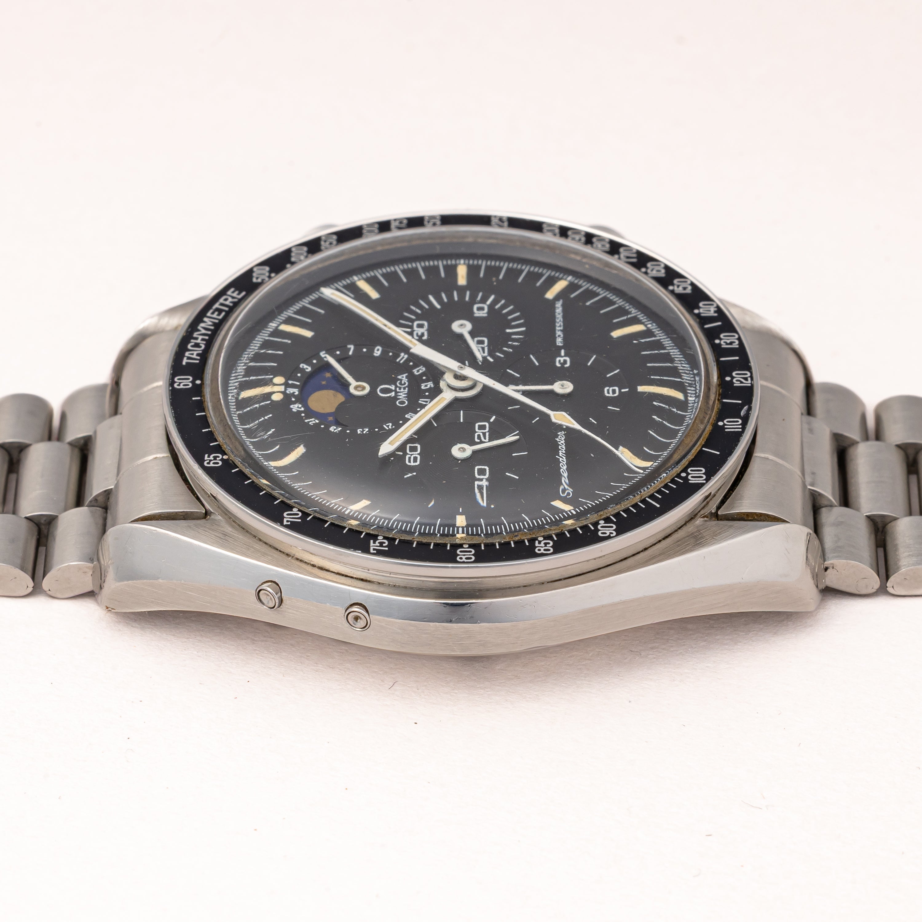 オメガ スピードマスター プロフェッショナル 1985年製 ムーンフェイズ Ref.ST345.0809 箱、ギャラ付き