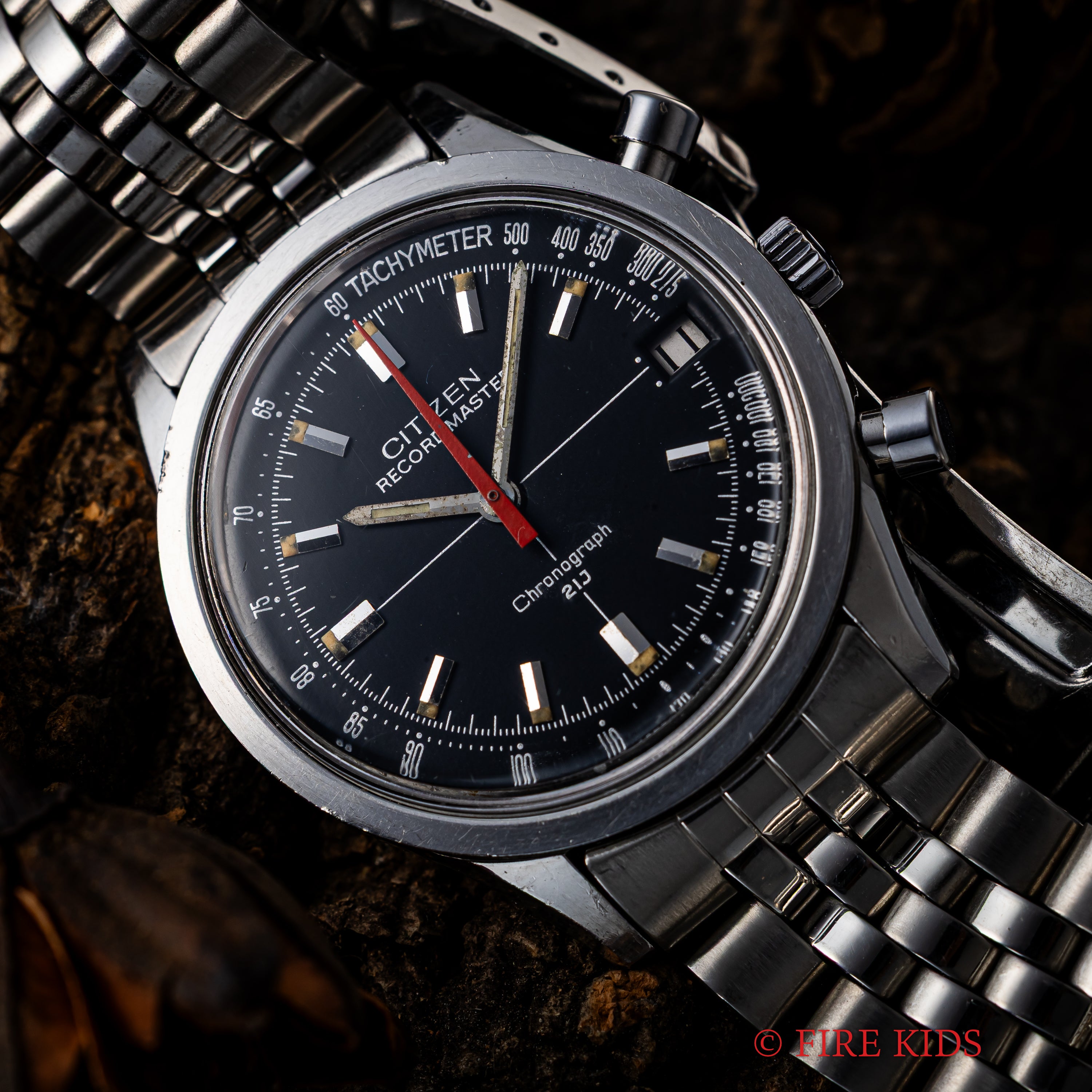 シチズン 1967年製 レコードマスター 手巻き フライバック機能 純正ブレス