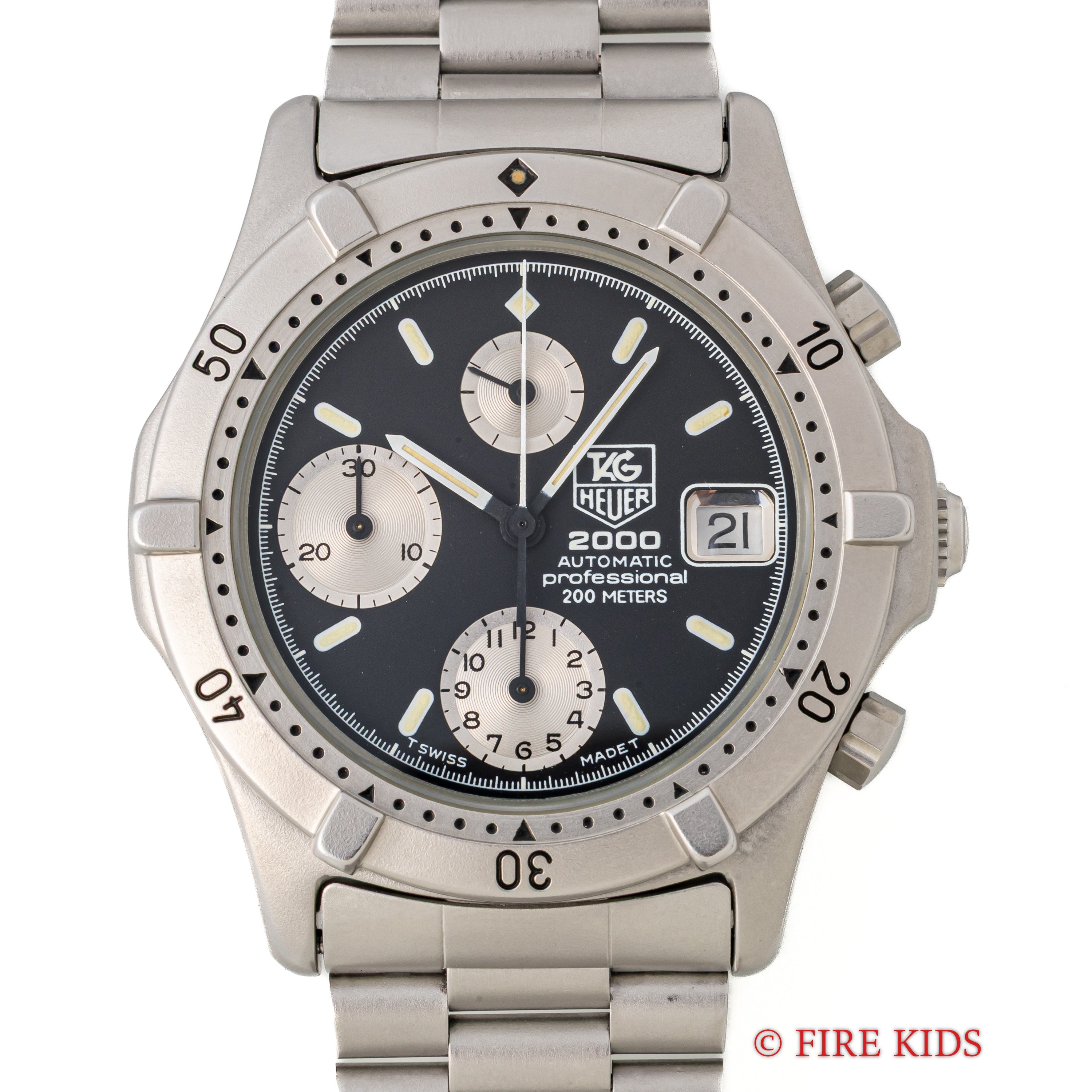 タグホイヤー ダイバーズクロノグラフ 2000プロフェッショナル 自動巻きクロノグラフ 1990年販売ギャラ