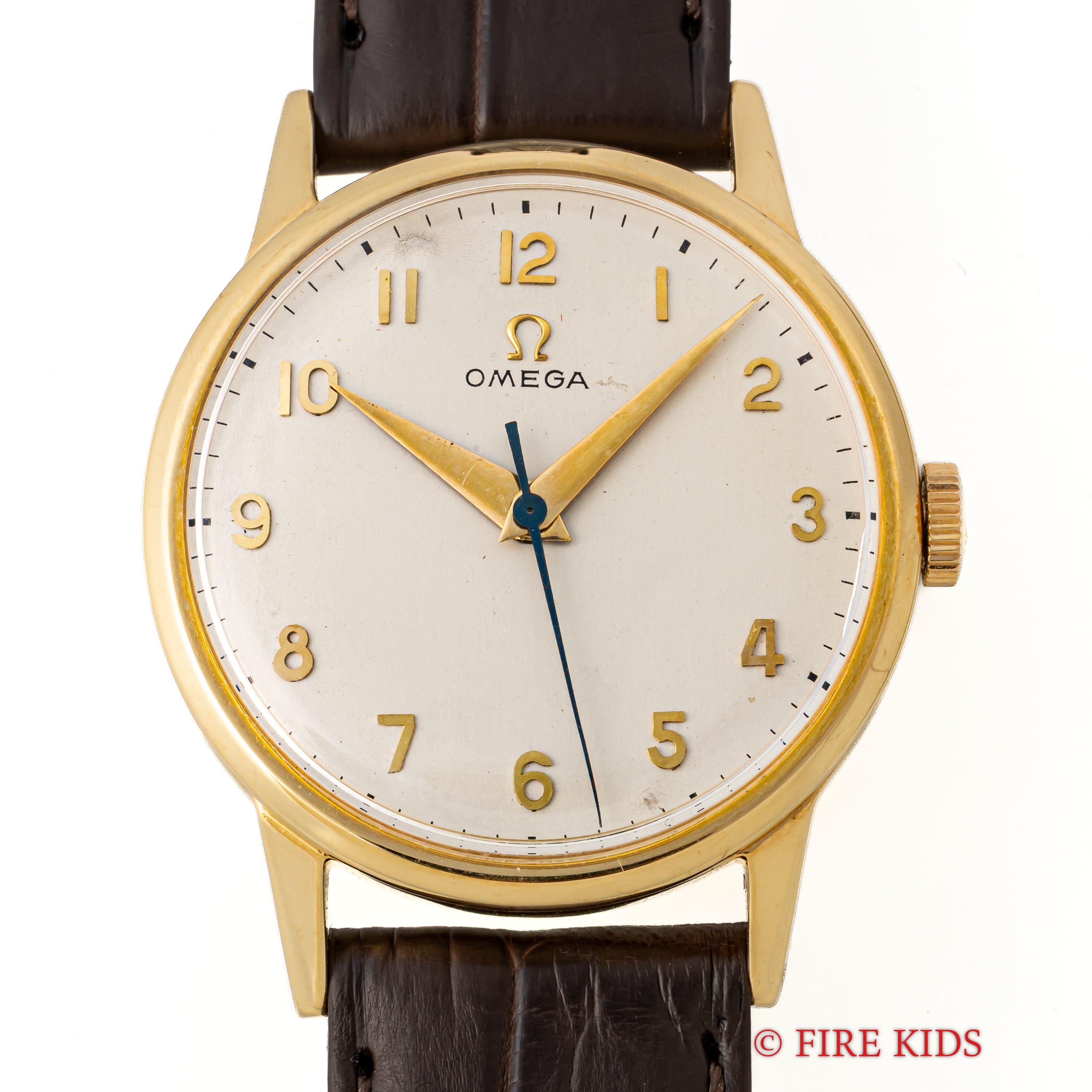 オメガ 30mmキャリバー 1961年製 全アラビア Cal.285 USケース 18金イエローゴールド