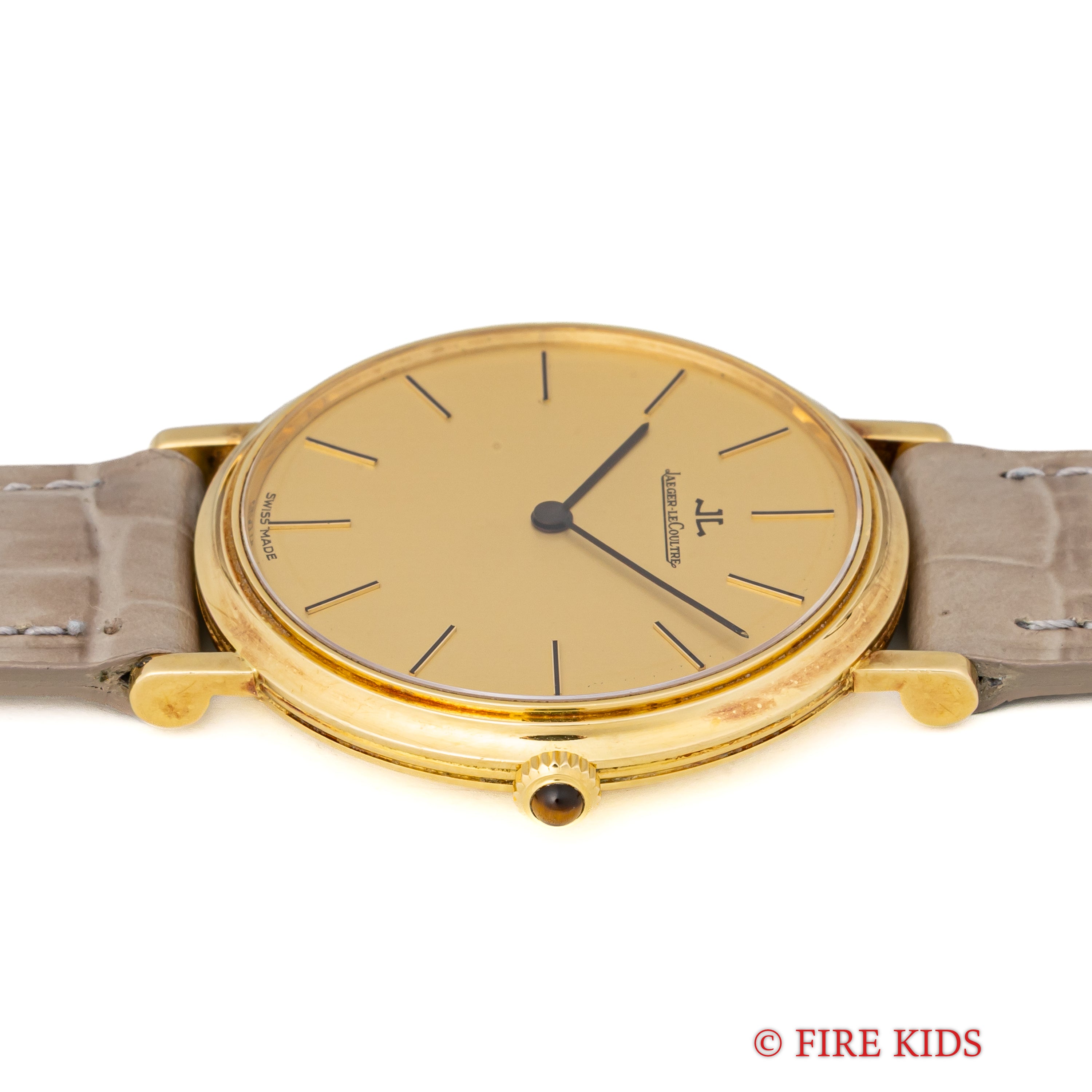 ジャガールクルト ラウンド 18金無垢イエローゴールド 1980年代 Cal.895 純正18金無垢尾錠