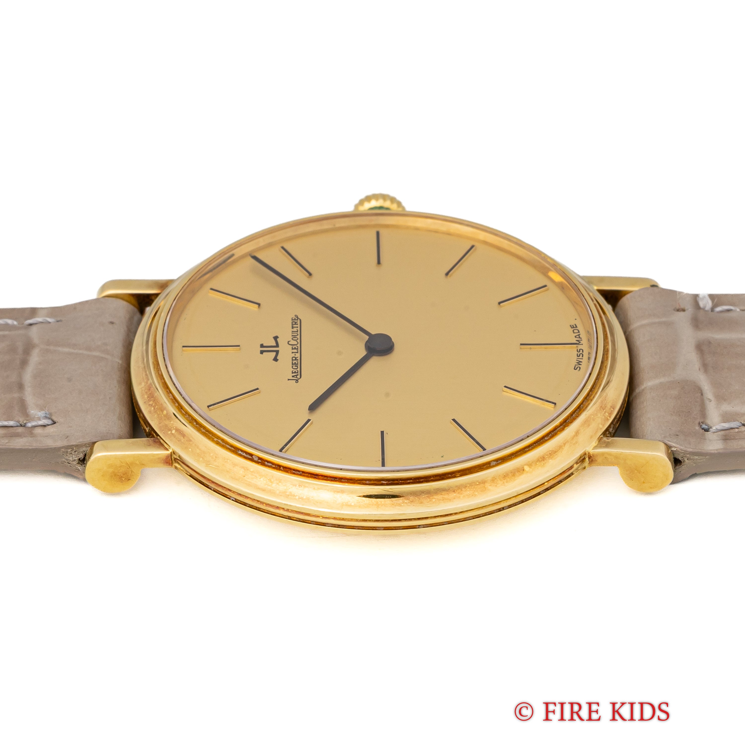 ジャガールクルト ラウンド 18金無垢イエローゴールド 1980年代 Cal.895 純正18金無垢尾錠