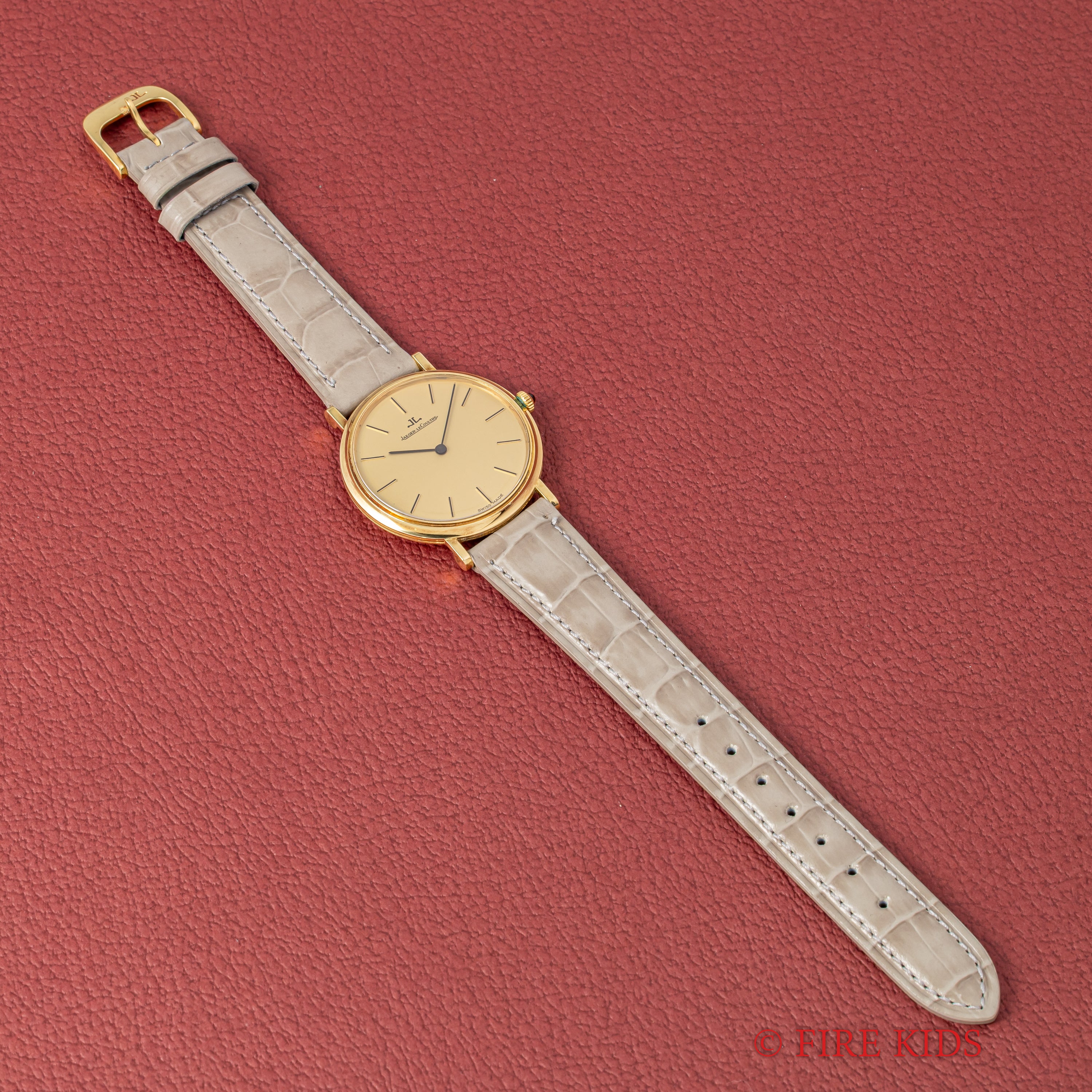 ジャガールクルト ラウンド 18金無垢イエローゴールド 1980年代 Cal.895 純正18金無垢尾錠