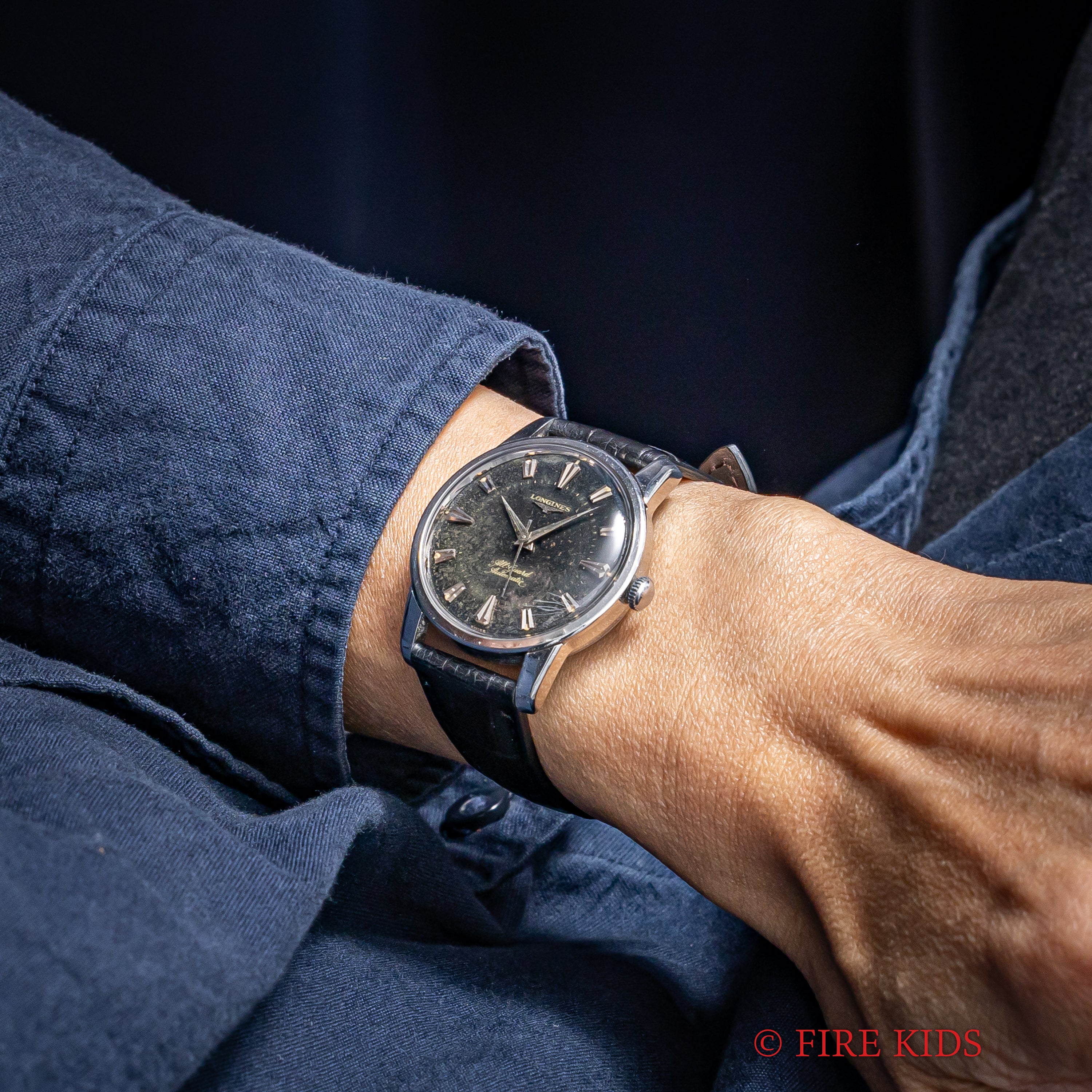 ロンジン オールガード 1955年製 ブラックミラーダイヤル 自動巻 cal. 19AS