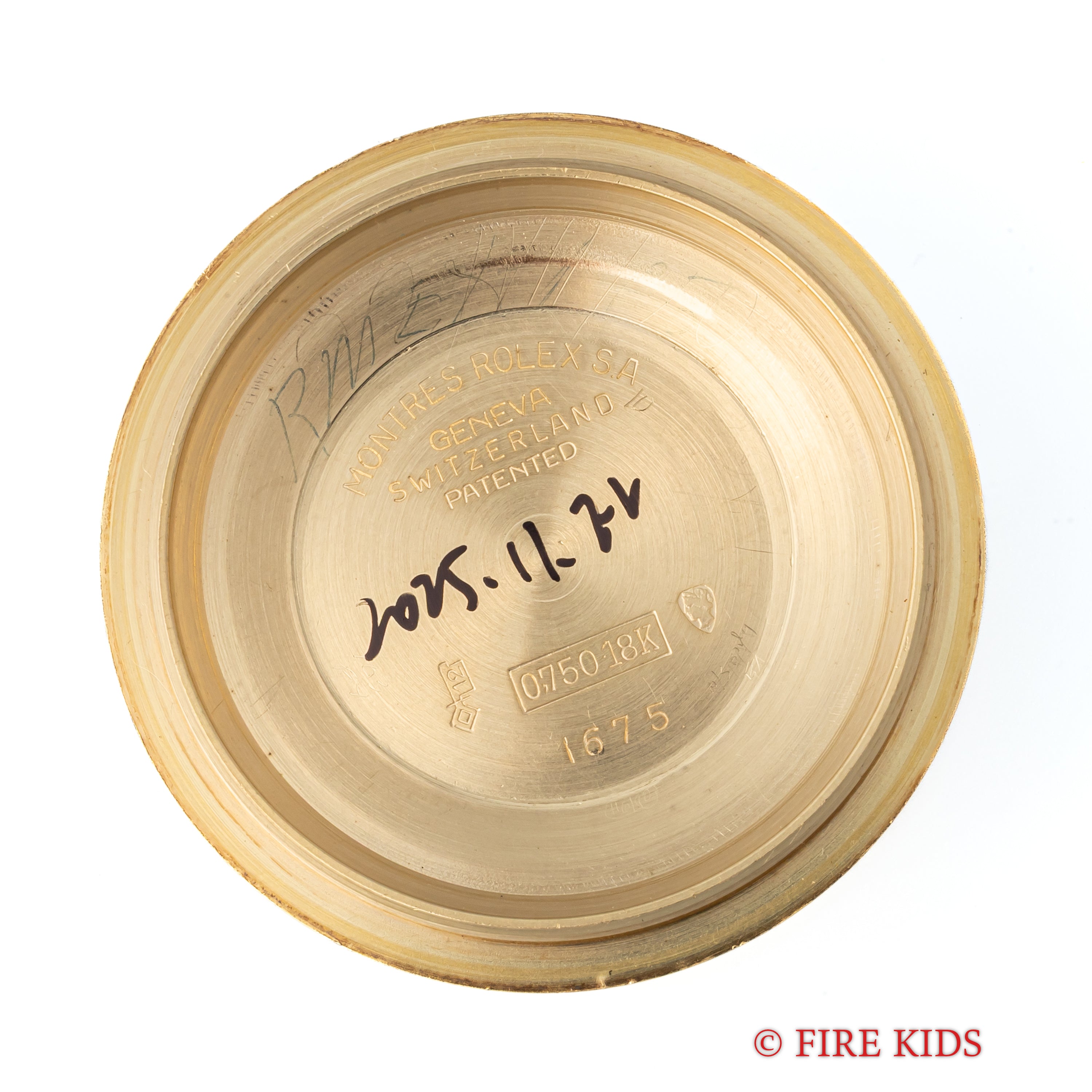 ロレックス 18金無垢GMTマスター Ref.1675 1964年製 ガードレス 茶ツボ アルファハンド 純正金無垢リベットブレス