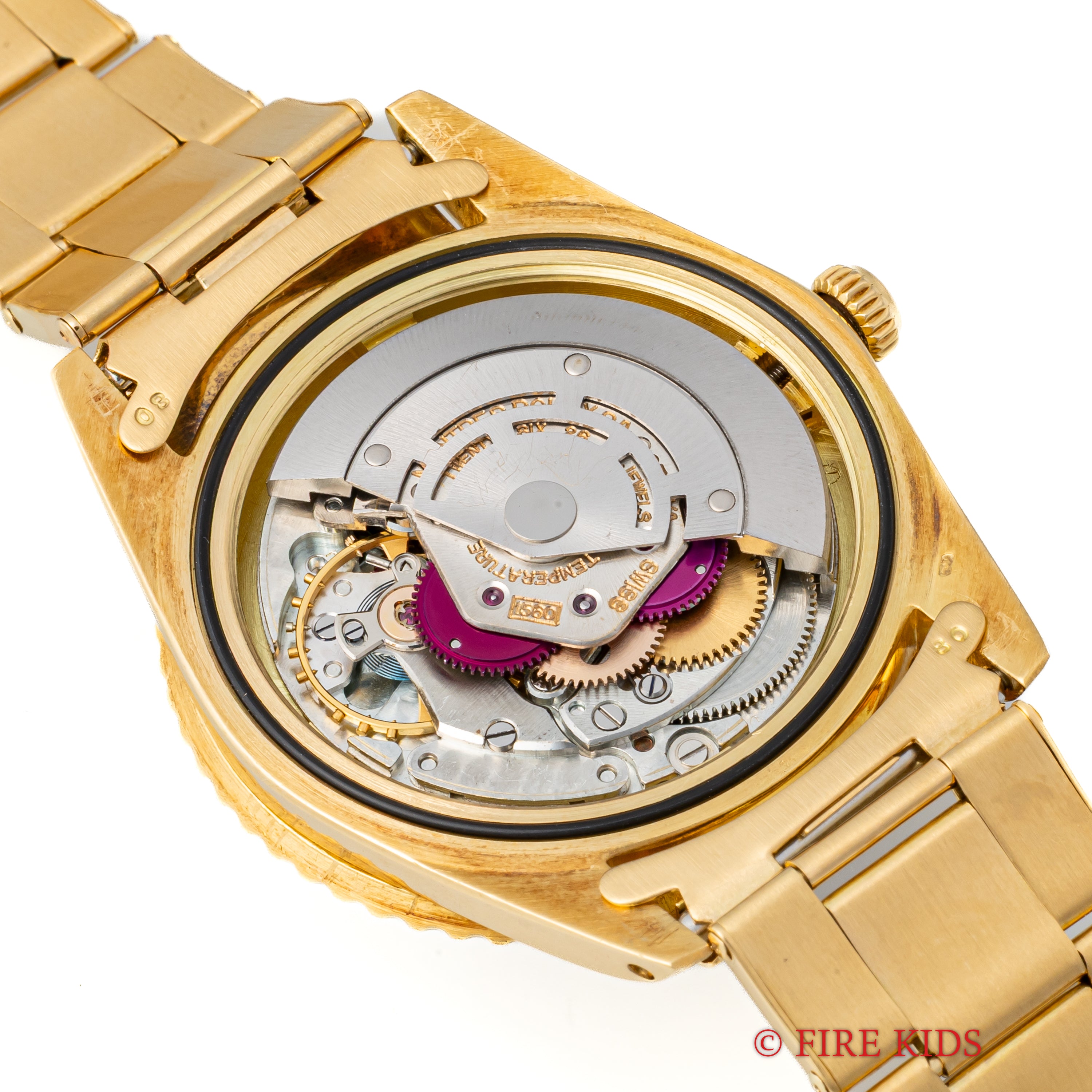 ロレックス 18金無垢GMTマスター Ref.1675 1964年製 ガードレス 茶ツボ アルファハンド 純正金無垢リベットブレス