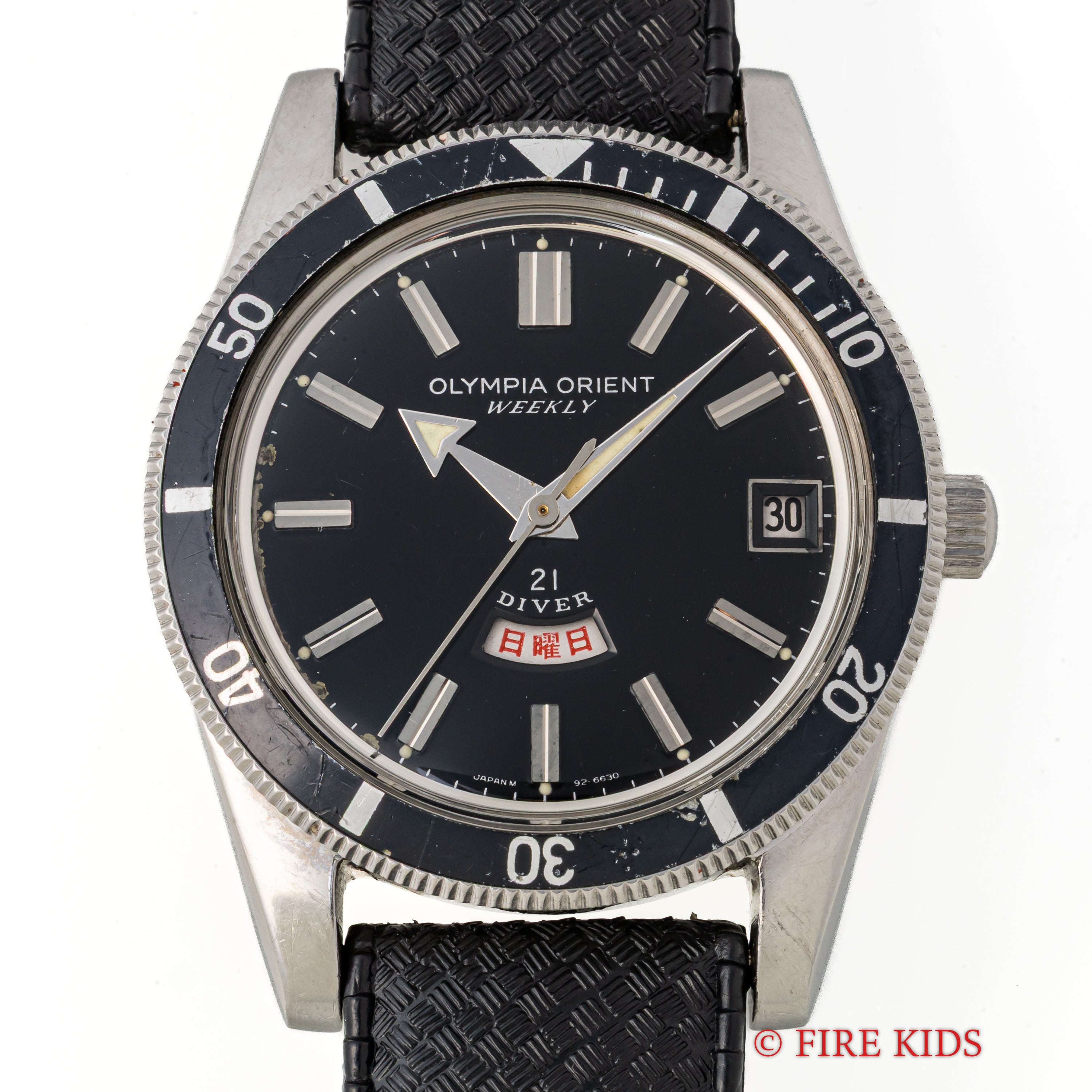 オリンピア オリエント ウィークリー 21ダイバー 1960年代 日本語曜日 アローハンド 手巻