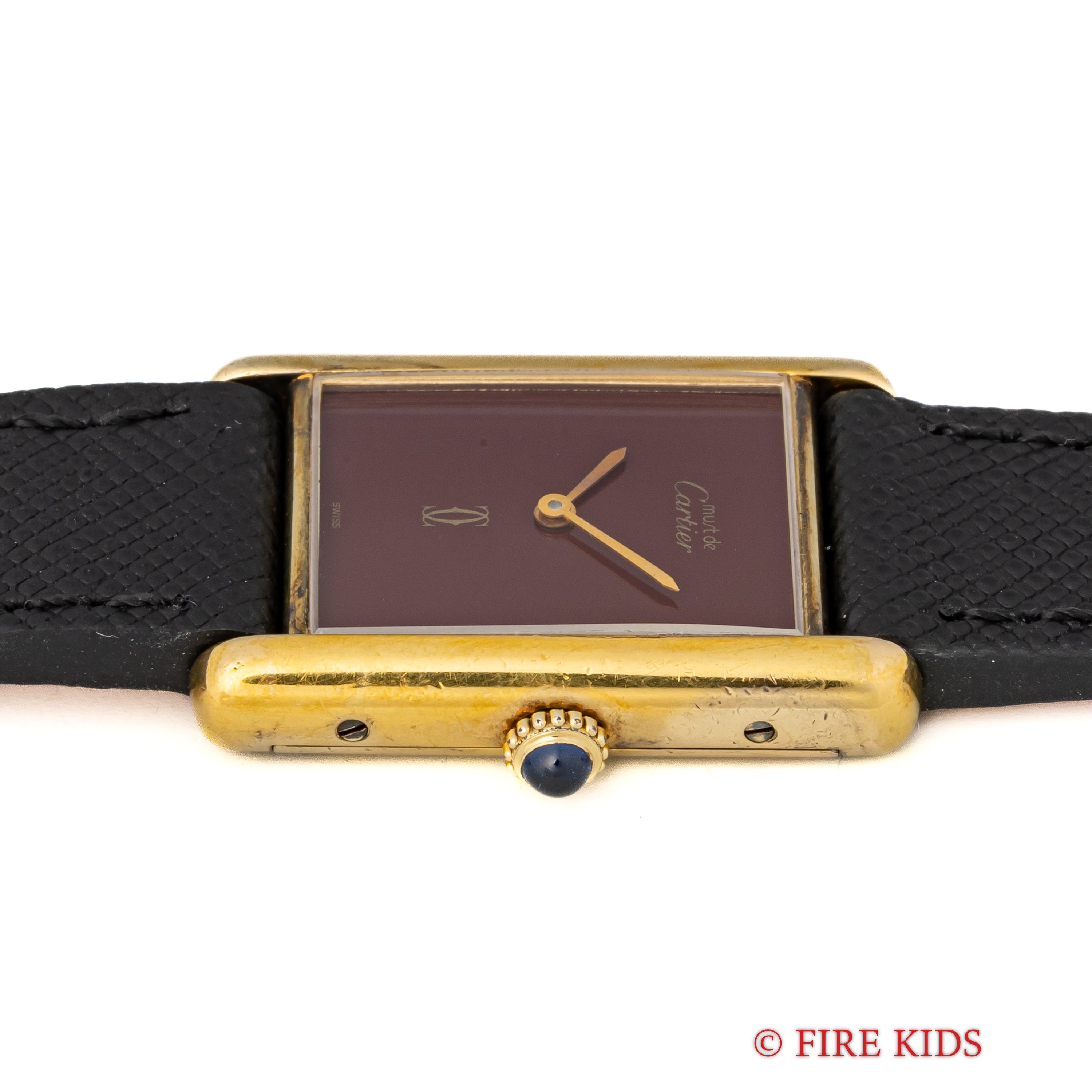 カルティエ マストタンク 1980年代製 LMサイズ 手巻き ガーネットダイヤル