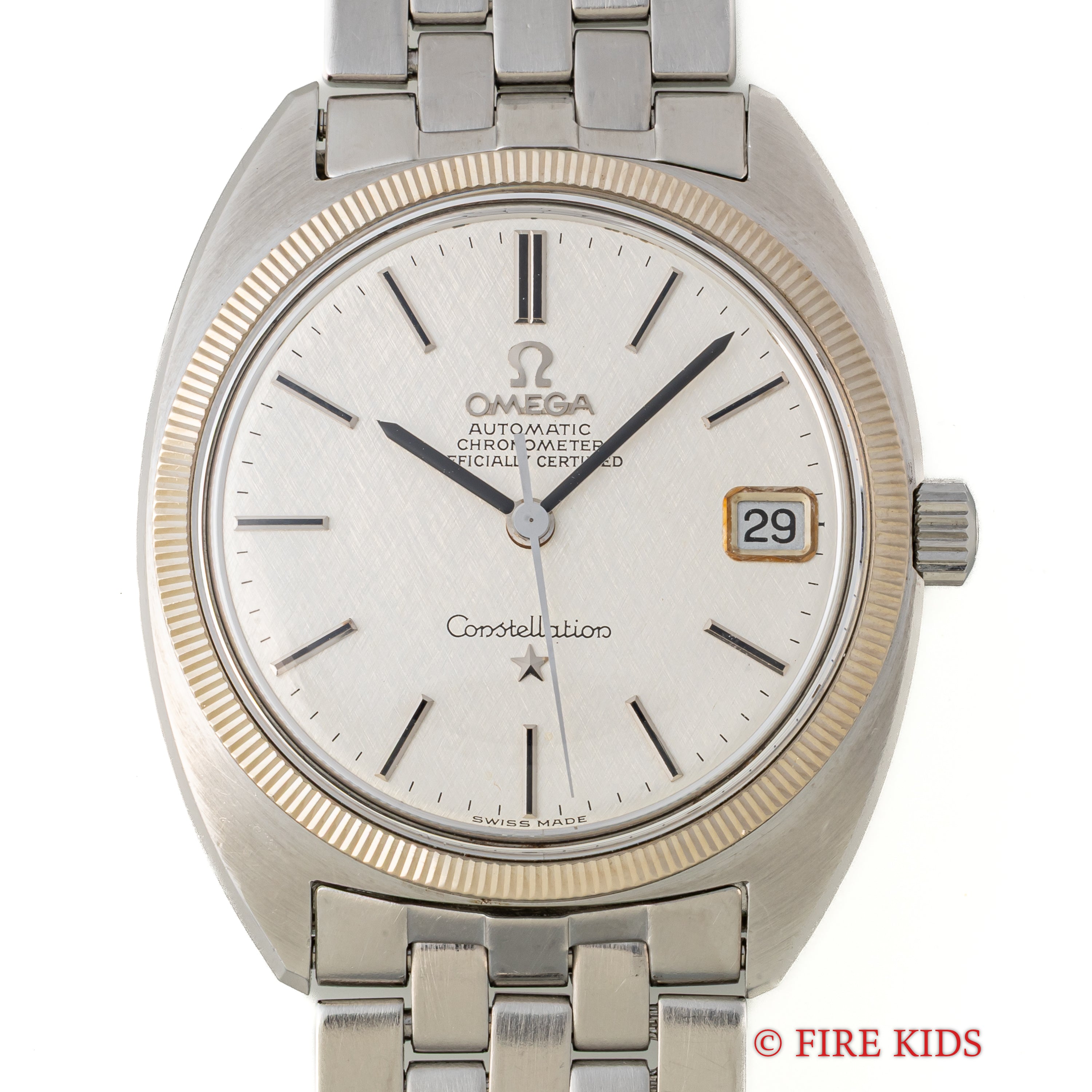 オメガ コンステレーション ジェンタ 1969年製 Ref.168.027 リネンダイヤル WGコインエッジベゼル 純正ブレス