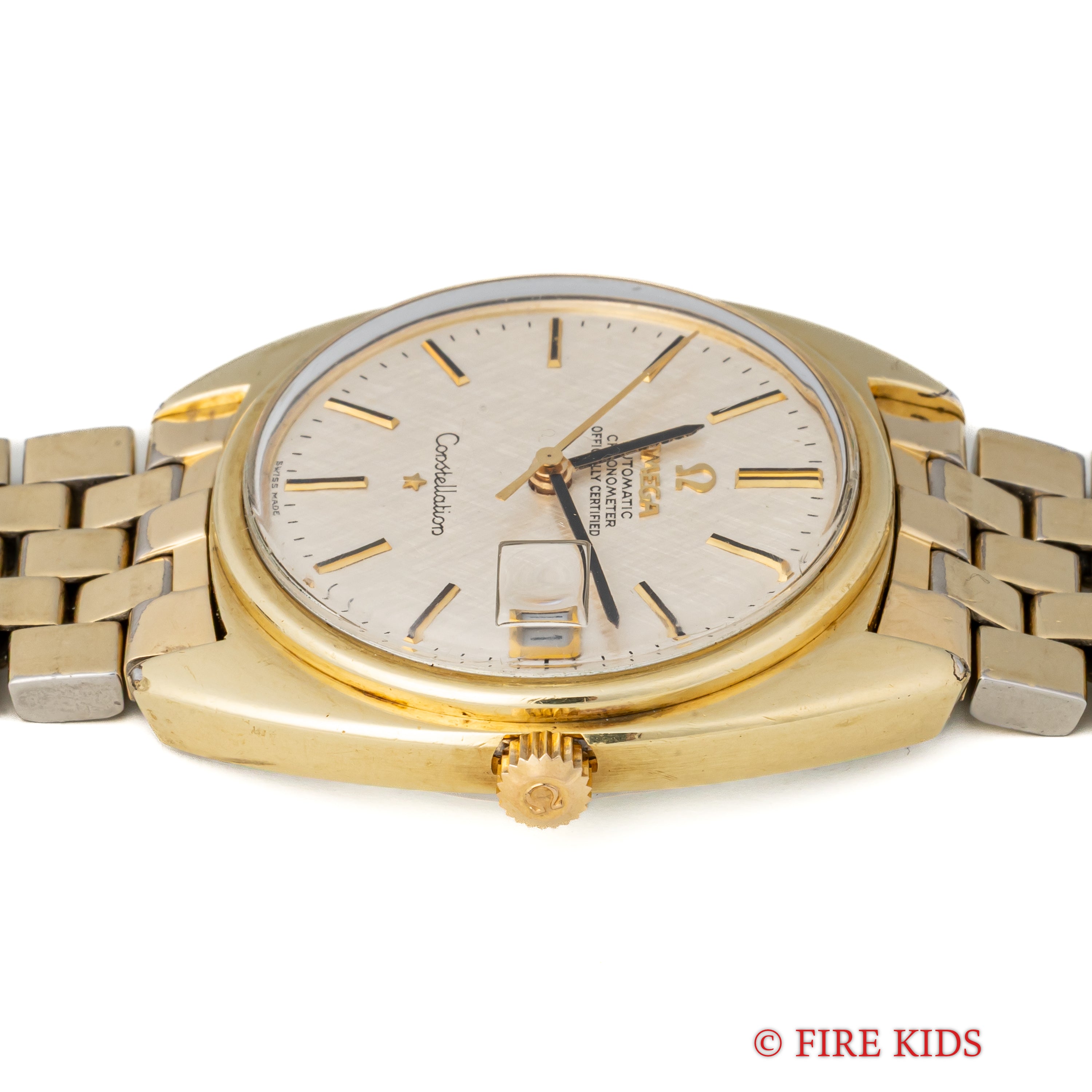 オメガ コンステレーション 1968年製 トップゴールドケース リネンダイヤル ジェンタデザイン 自動巻クロノメーター 純正ブレス