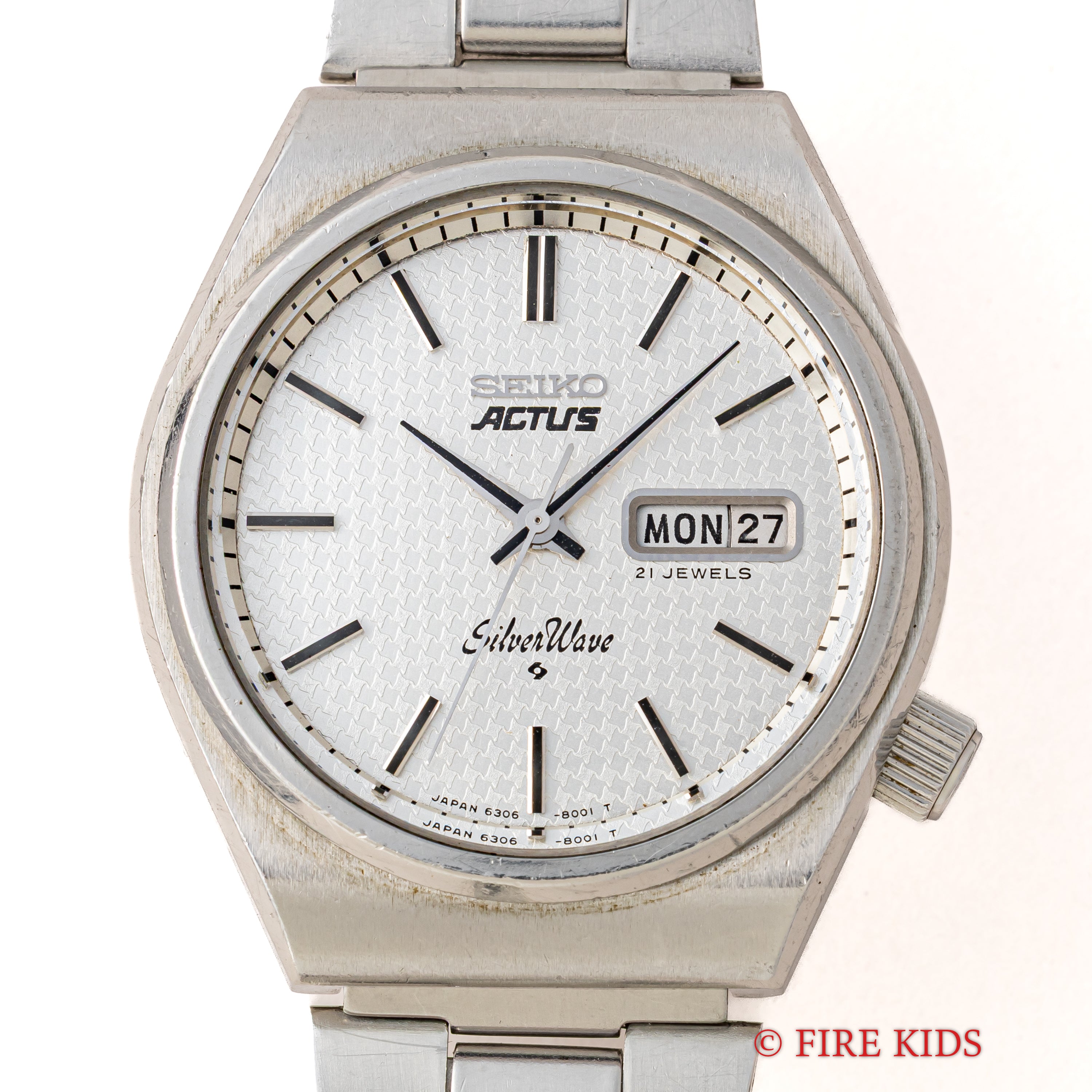 セイコー アクタス シルバーウェーブ 1976年製 Ref.6306-8010 ねじ込みリューズ 純正ブレス