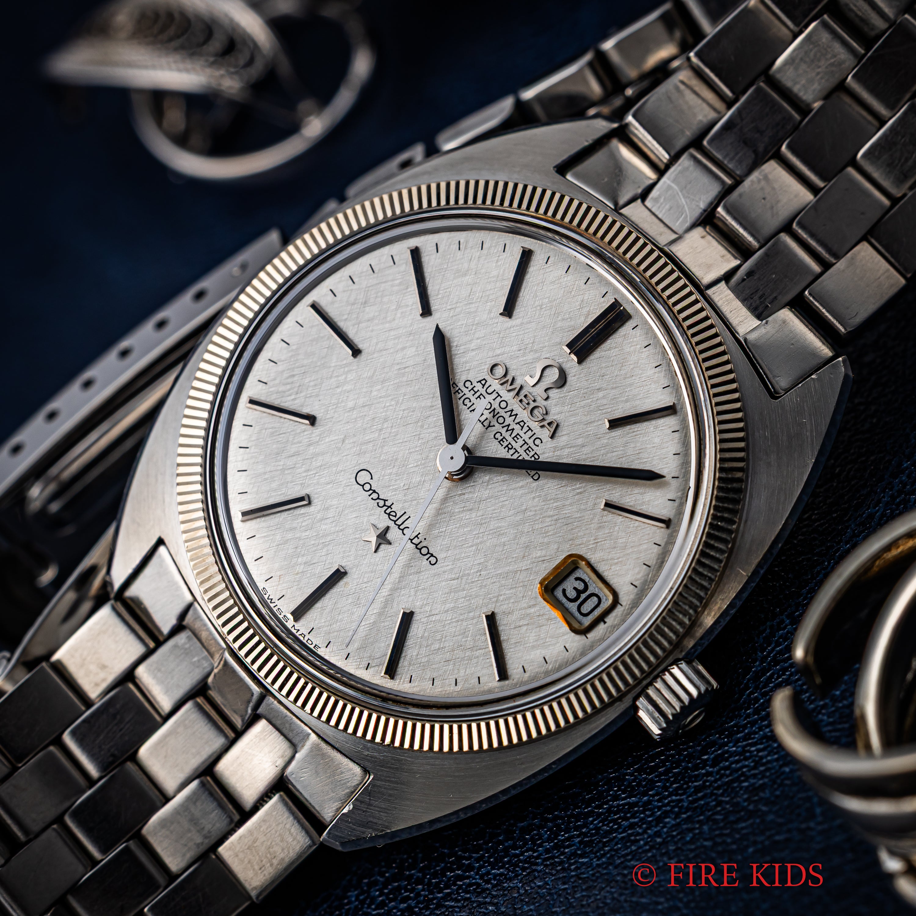 オメガ コンステレーション ジェンタ 1969年製 Ref.168.027 リネンダイヤル WGコインエッジベゼル 純正ブレス