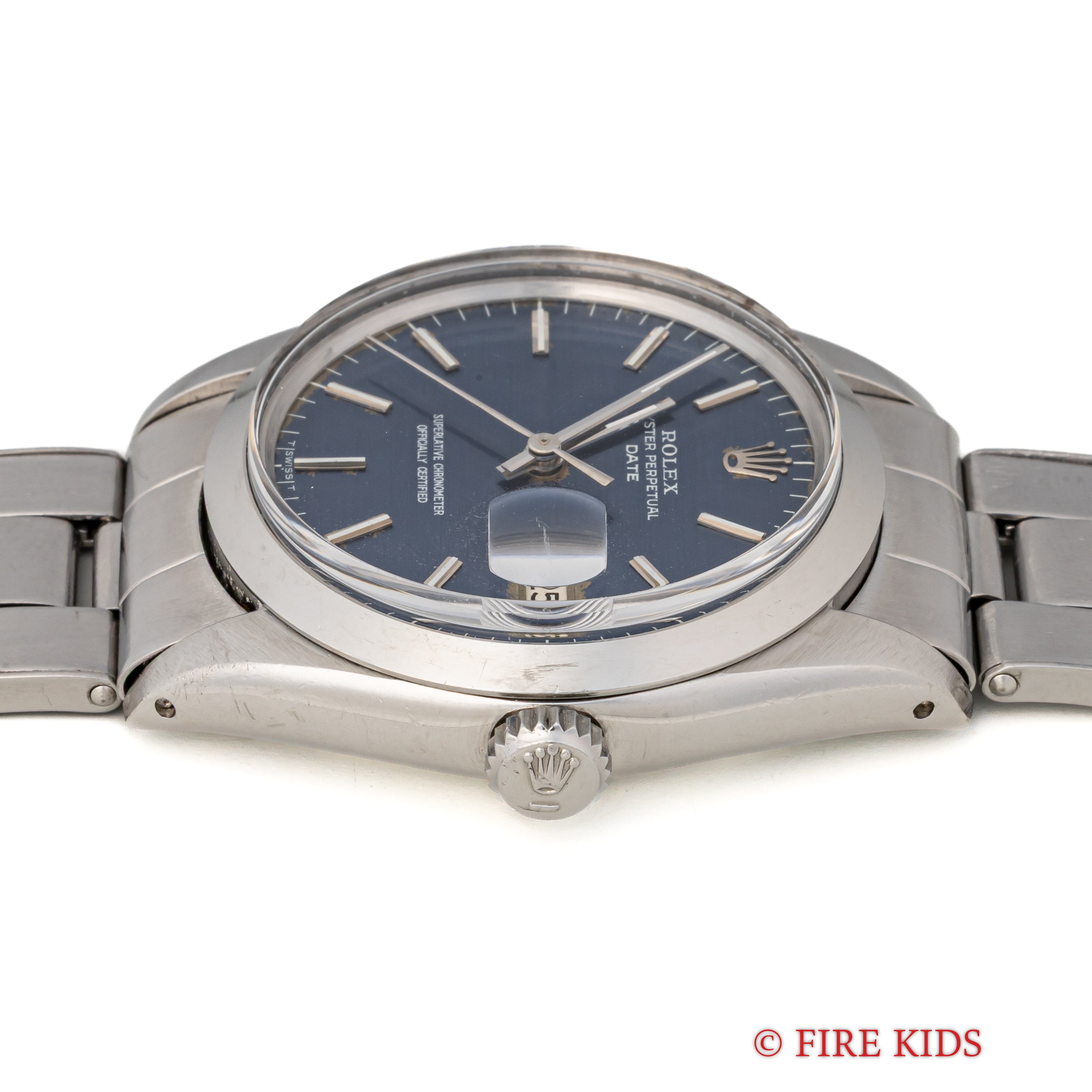 ロレックス 1966年製  オイスターパーペチュアルデイト 自動巻き Ref.1500 ブルーダイヤル 純正リベットブレス