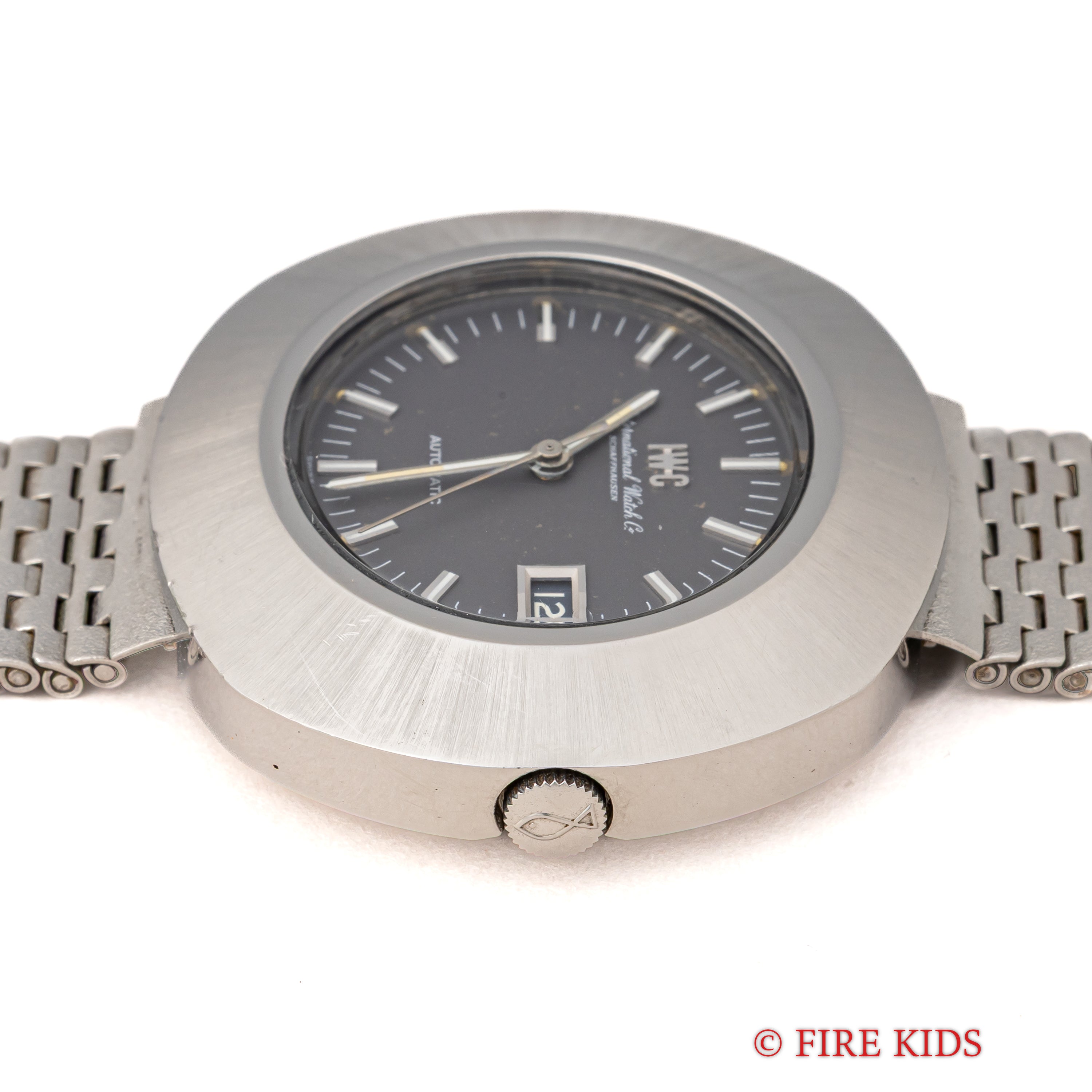 IWC ビッグオーバルケース グレーダイヤル 1973年製 Cal.8541B ペラトン式自動巻 純正ブレス