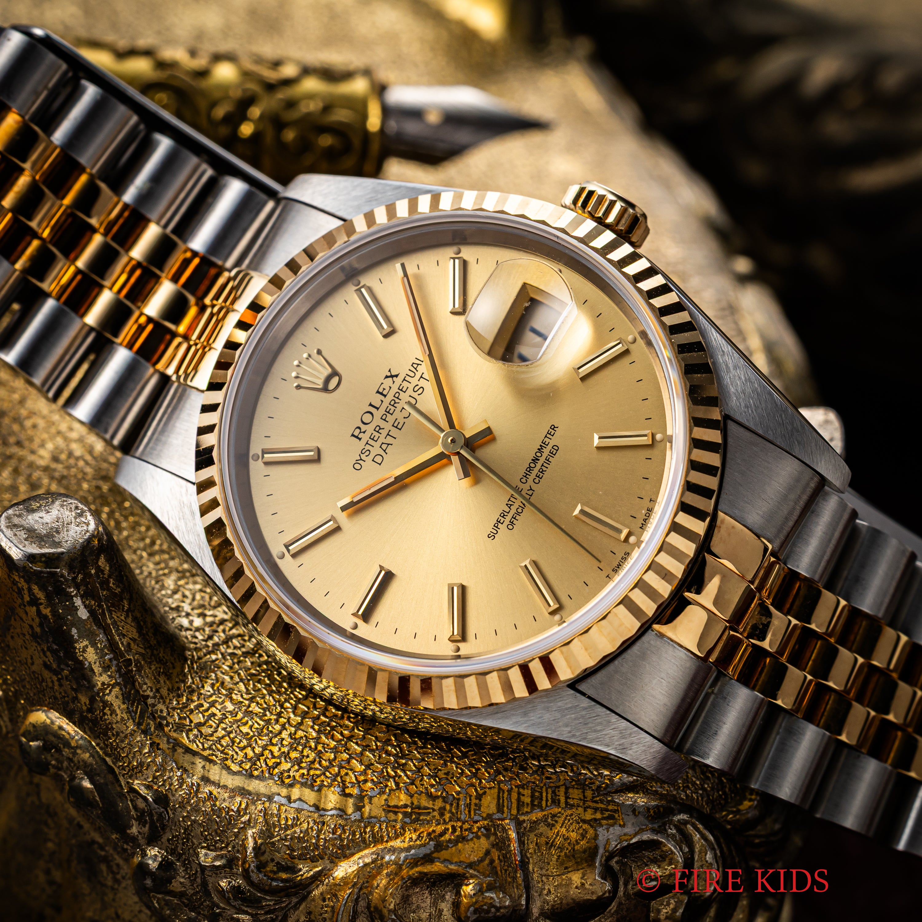 ロレックス デイトジャスト36 コンビ 1993年製 Ref.16233 シャンパンダイヤル 純正ジュビリーブレス