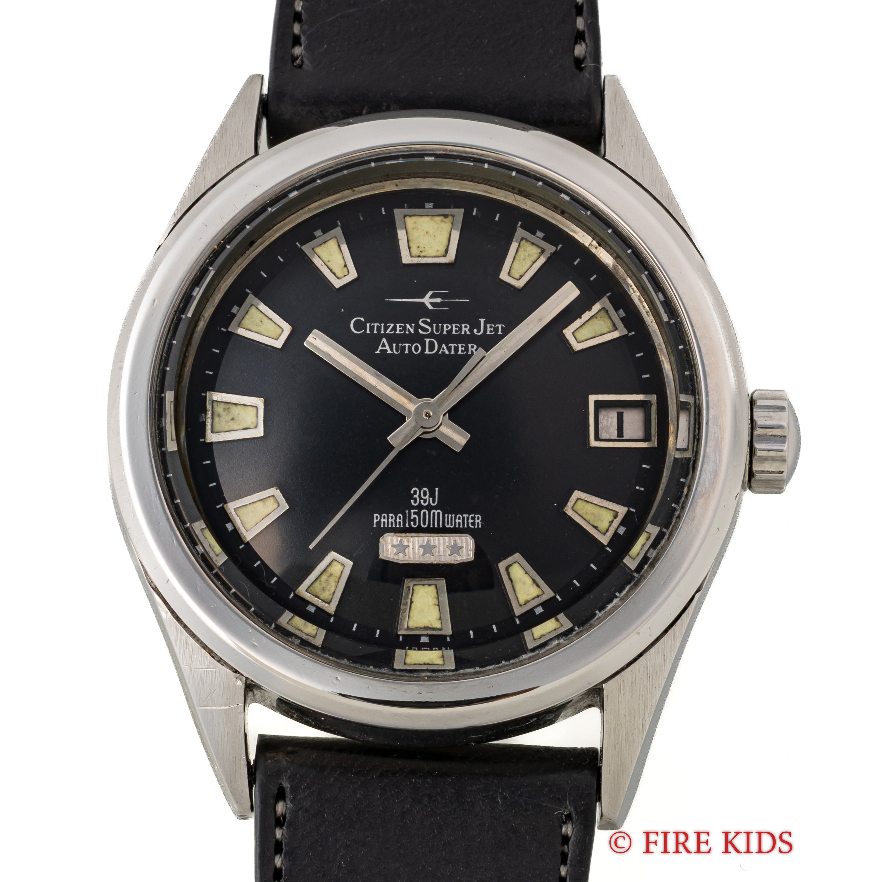 シチズン スーパージェット オートデーター 150mダイバー 1966年製 ブラックダイヤル