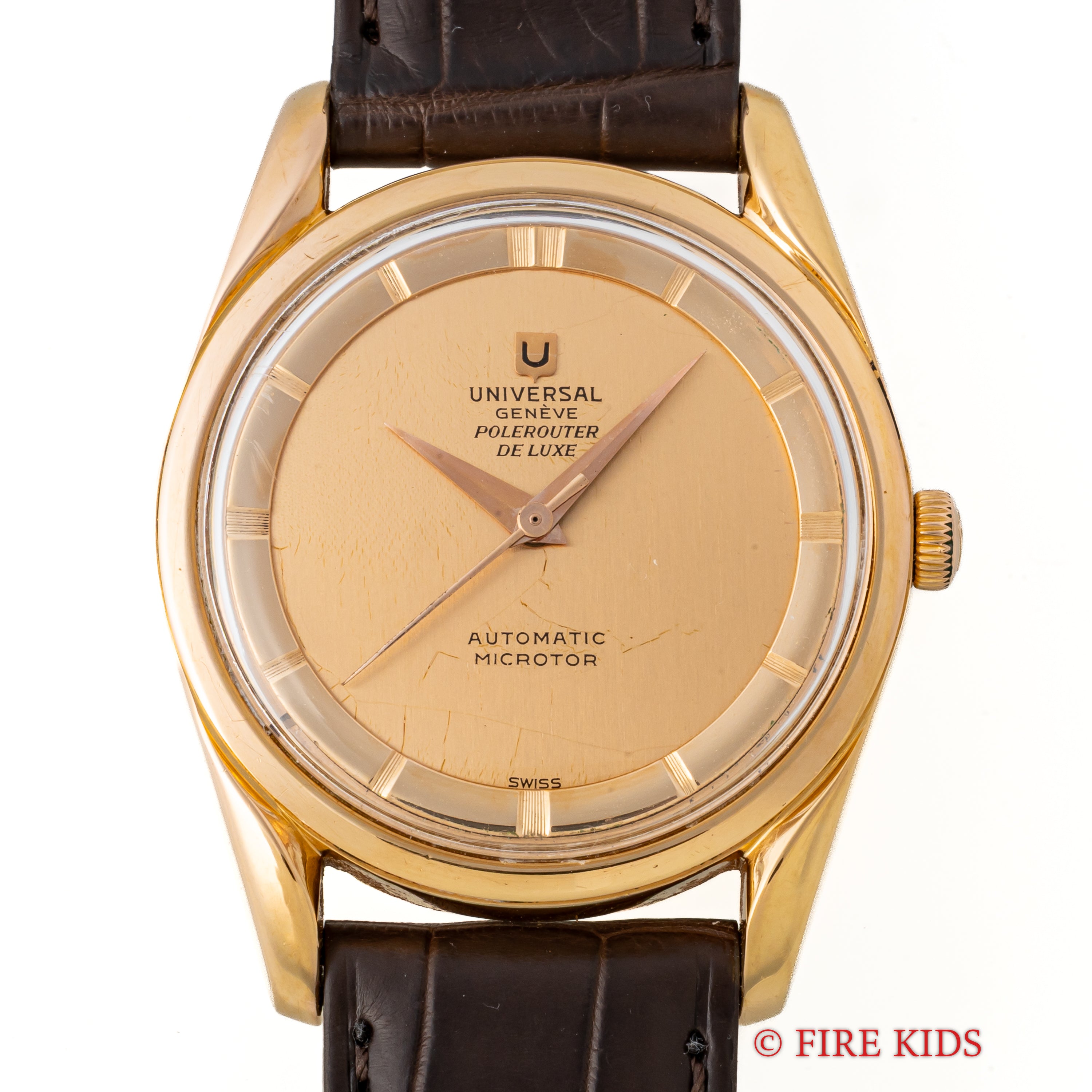 ユニバーサル・ジュネーブ 18金無垢PG ポールルーター デラックス 1957年製 自動巻 Cal.215 ジェラルド・ジェンタデザイン