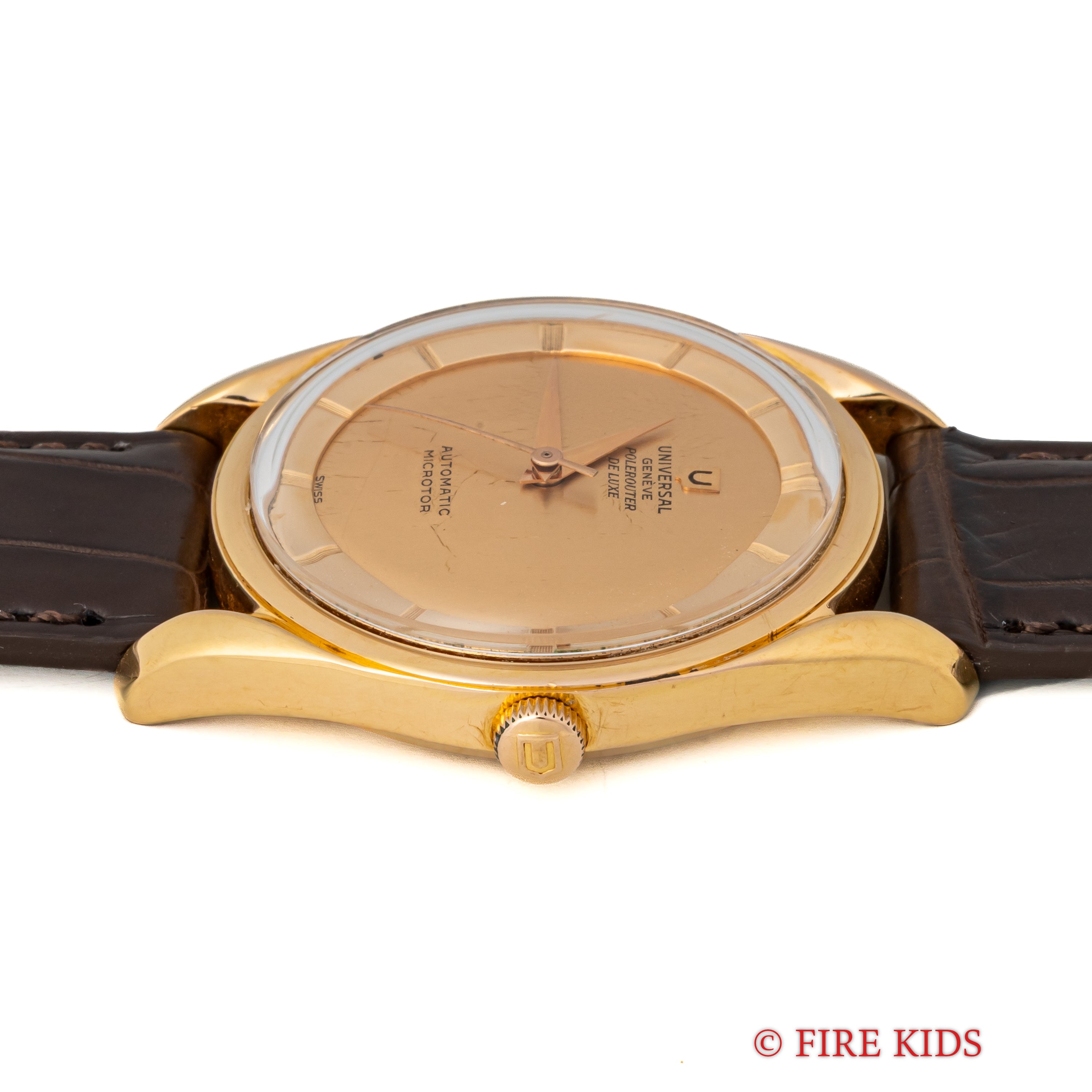 ユニバーサル・ジュネーブ 18金無垢PG ポールルーター デラックス 1957年製 自動巻 Cal.215 ジェラルド・ジェンタデザイン