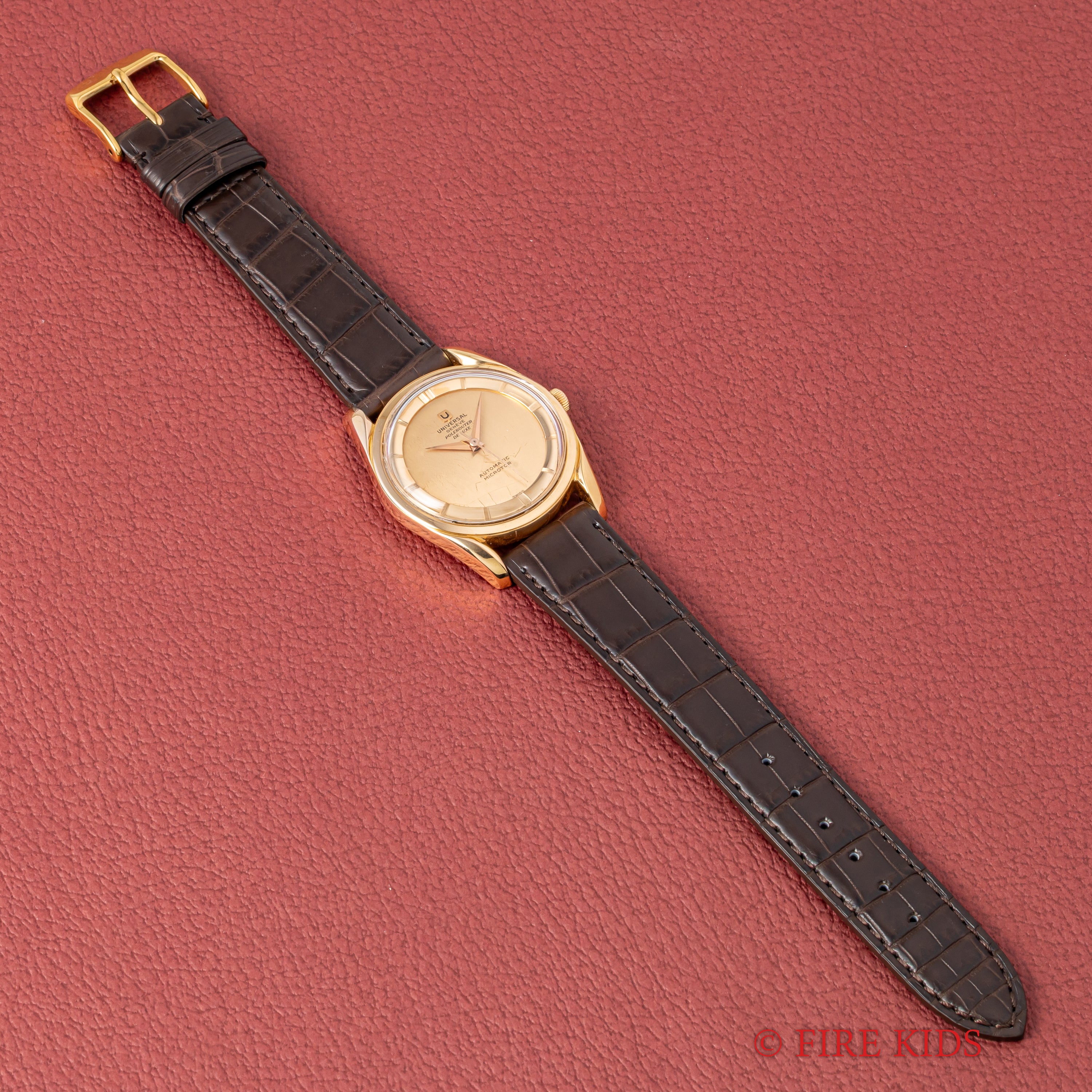 ユニバーサル・ジュネーブ 18金無垢PG ポールルーター デラックス 1957年製 自動巻 Cal.215 ジェラルド・ジェンタデザイン