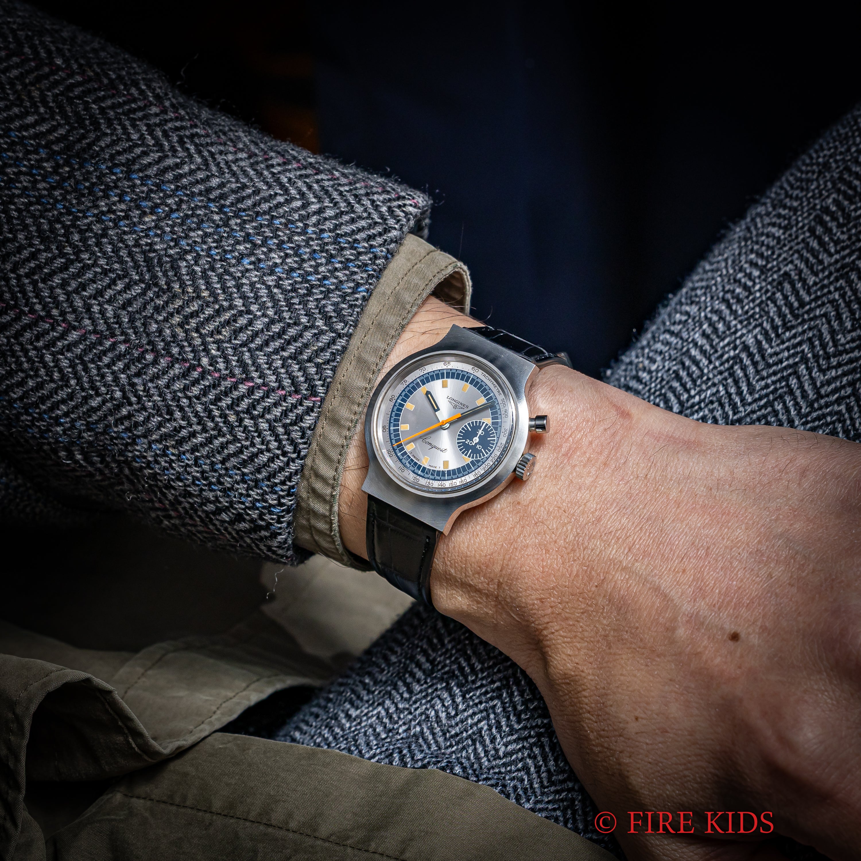 ロンジン コンクエスト 1972年製 ミュンヘンオリンピック記念モデル ワンプッシュクロノグラフ 純正尾錠