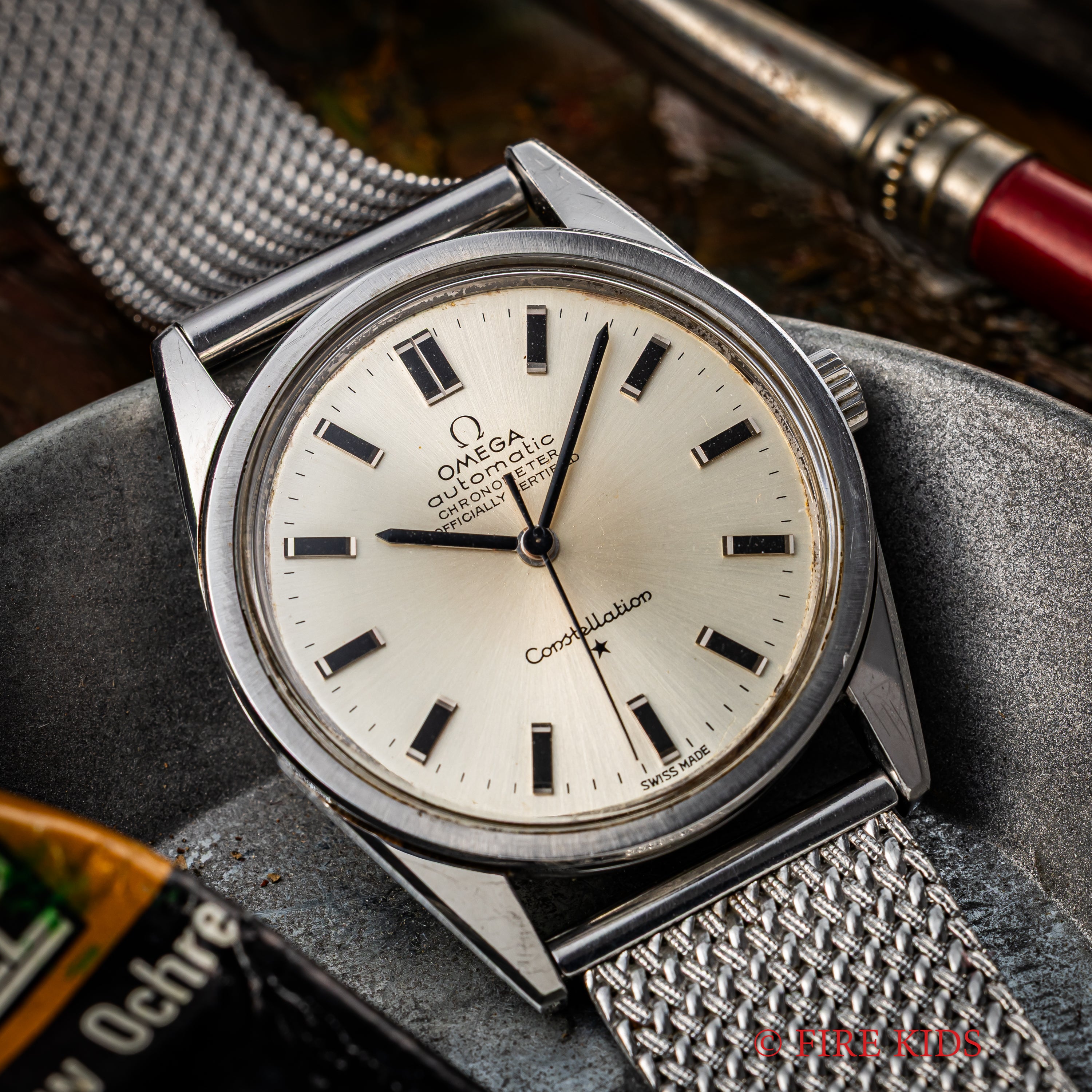 オメガ コンステレーション 1966年製 薄型ノンデイト自動巻クロノメーター Cal.712 社外ブレス