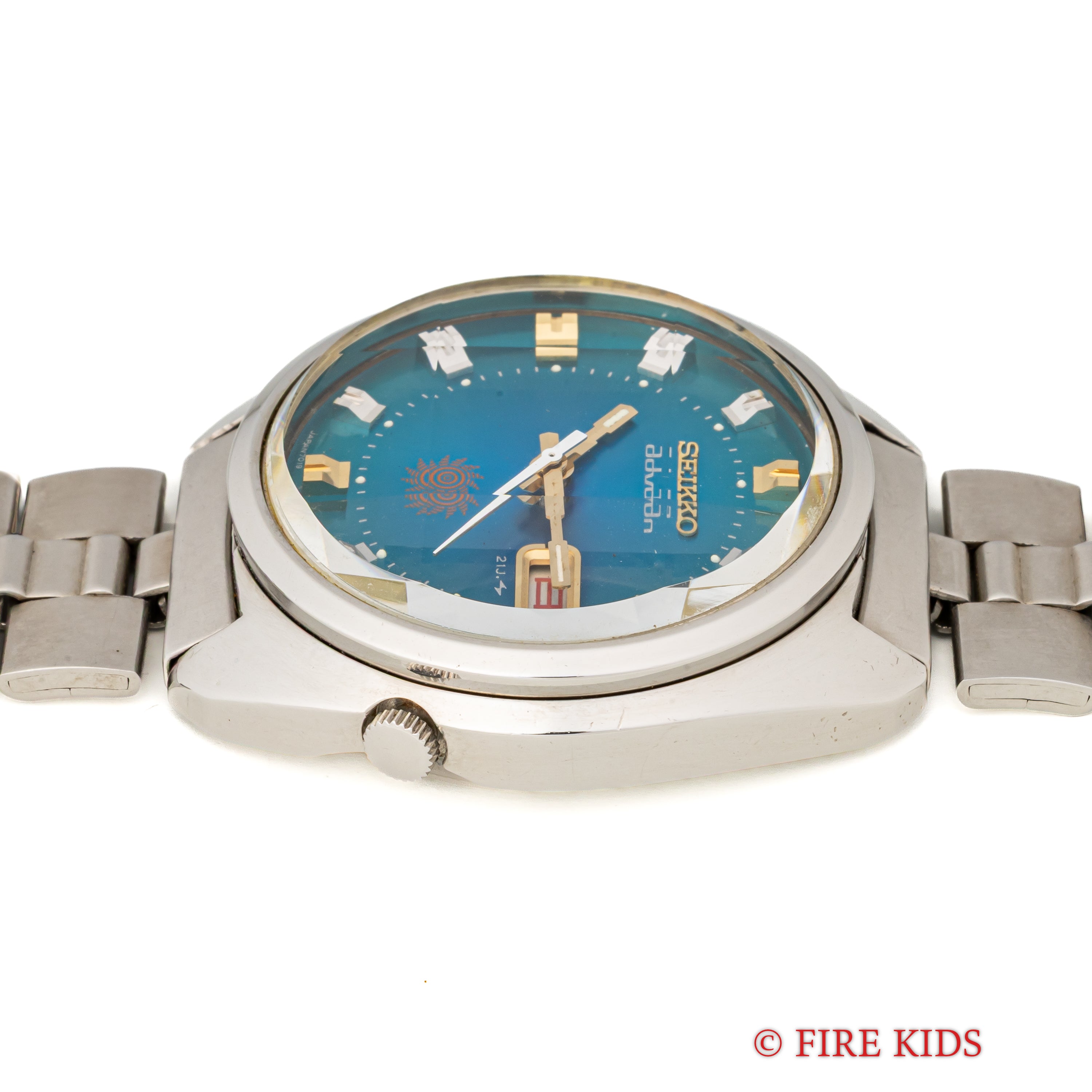 セイコー アドヴァン 1973年製 Ref.7019-7290 デイデイト ブルーグリーンダイヤル カットガラス 純正ブレス