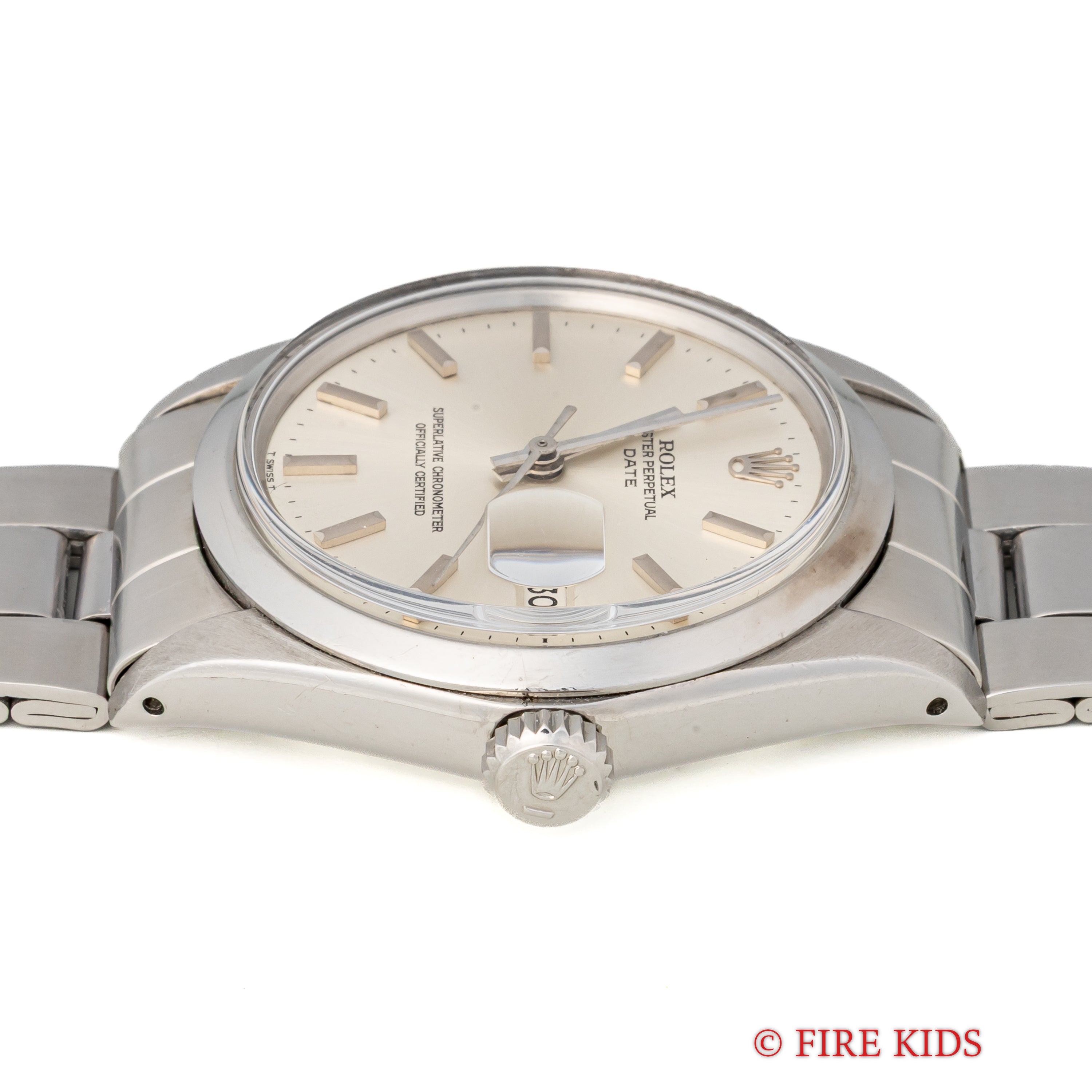 ロレックス 1970年製 オイスターパーペチュアルデイト Ref.1500 シルバーダイヤル 夜光無し