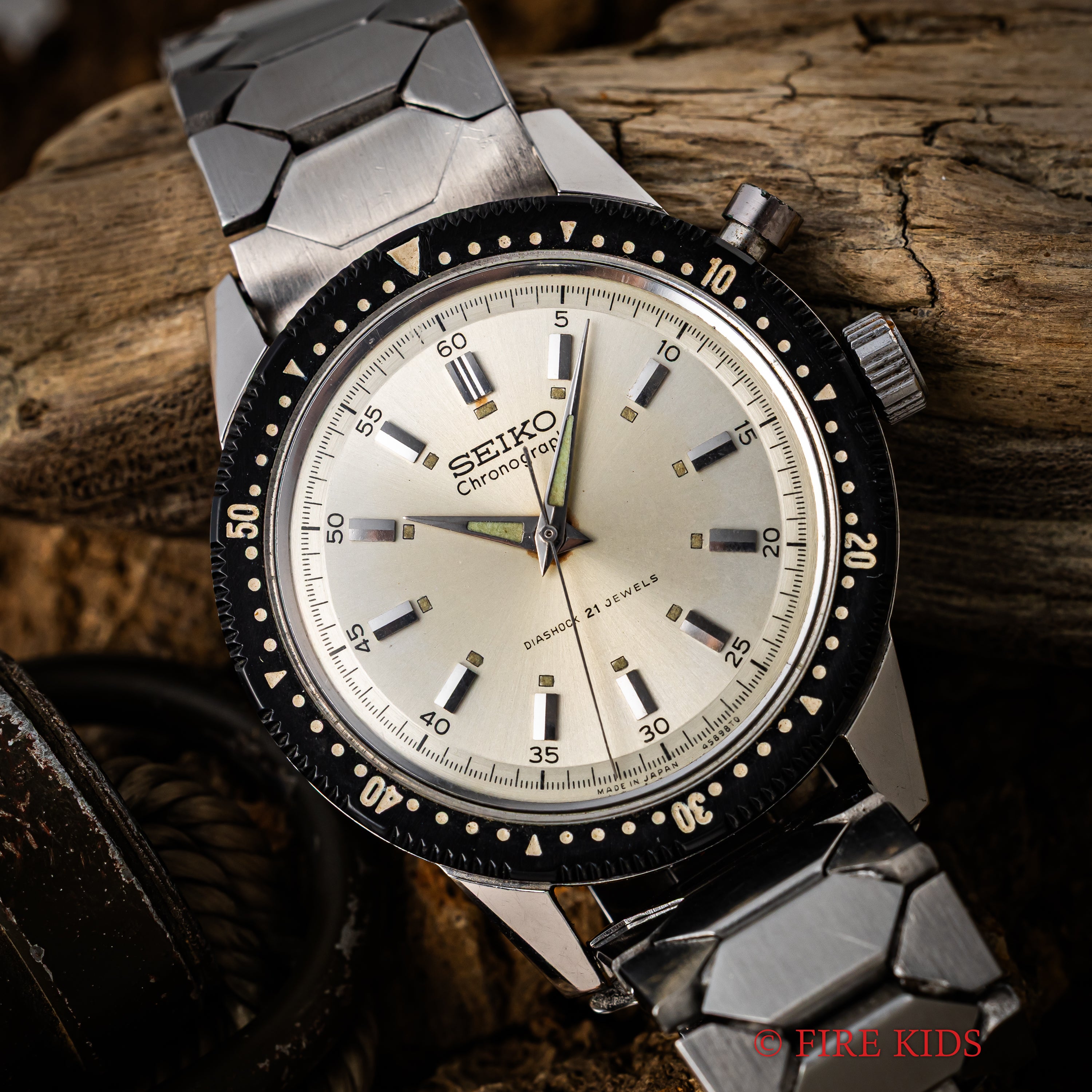 セイコー ワンプッシュクロノグラフ 1964年製 Ref.45899 聖火マーク プラベゼル 純正ブレス付き