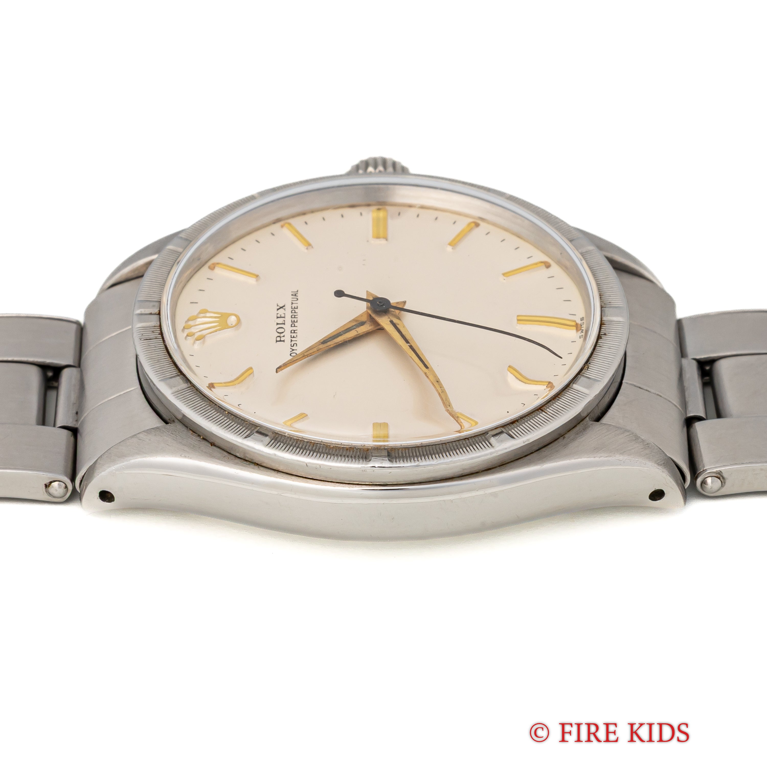 ロレックス オイスターパーペチュアル 1959年製 Ref.1007最初期型 ホワイトダイヤル 純正リベットブレス