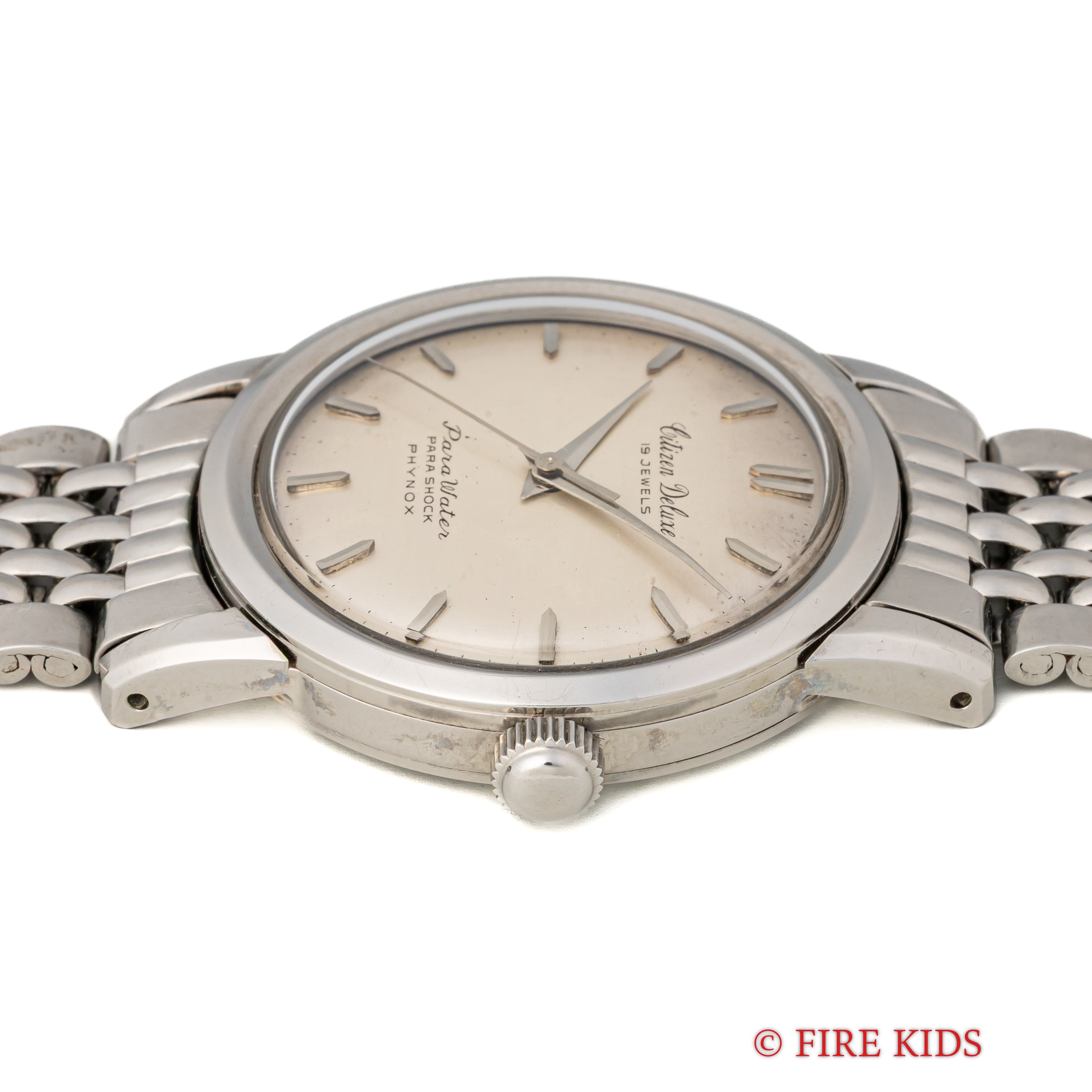 シチズン デラックス 1962年製 ラウンド ブレス付き 手巻き パラウォーター 防水スナップ