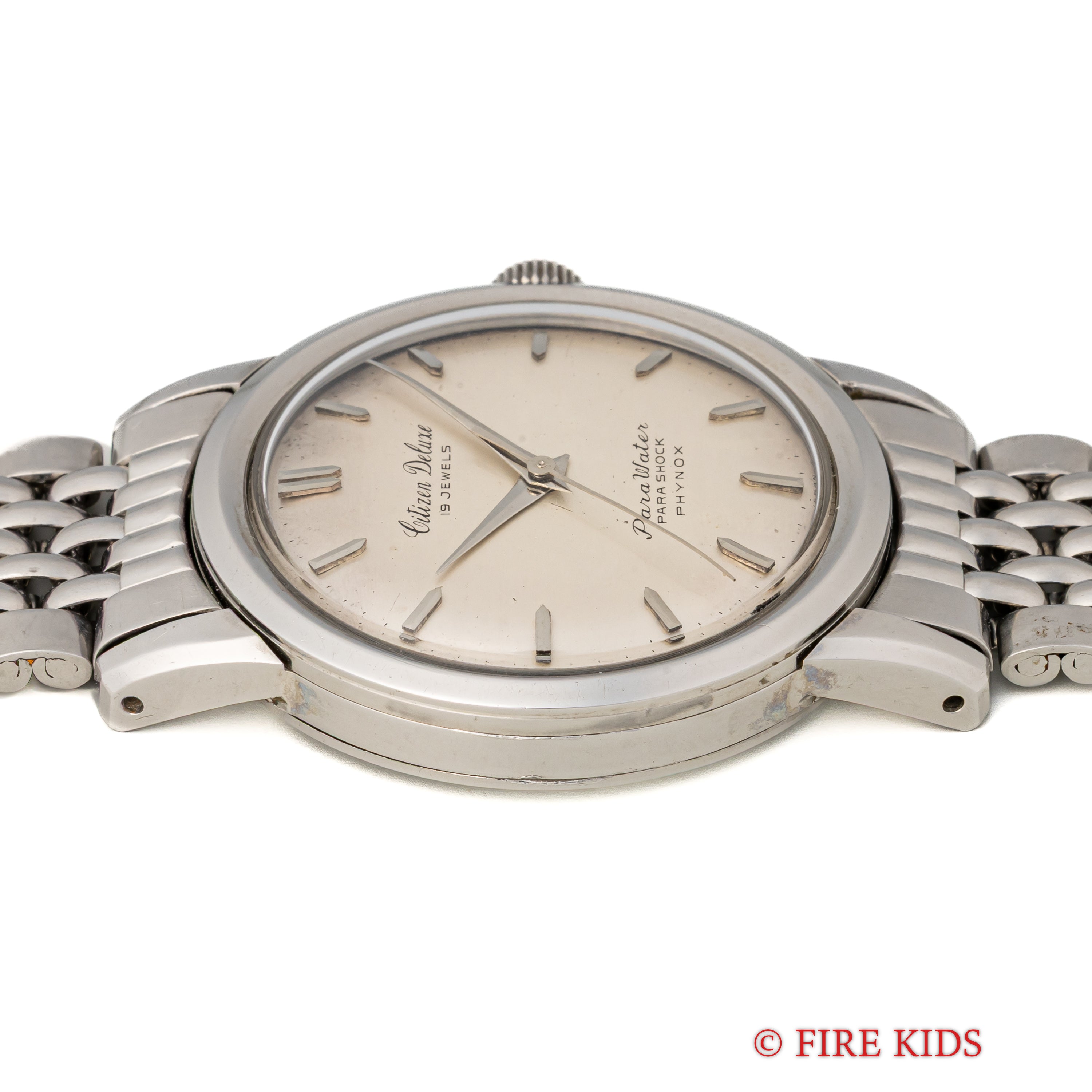 シチズン デラックス 1962年製 ラウンド ブレス付き 手巻き パラウォーター 防水スナップ