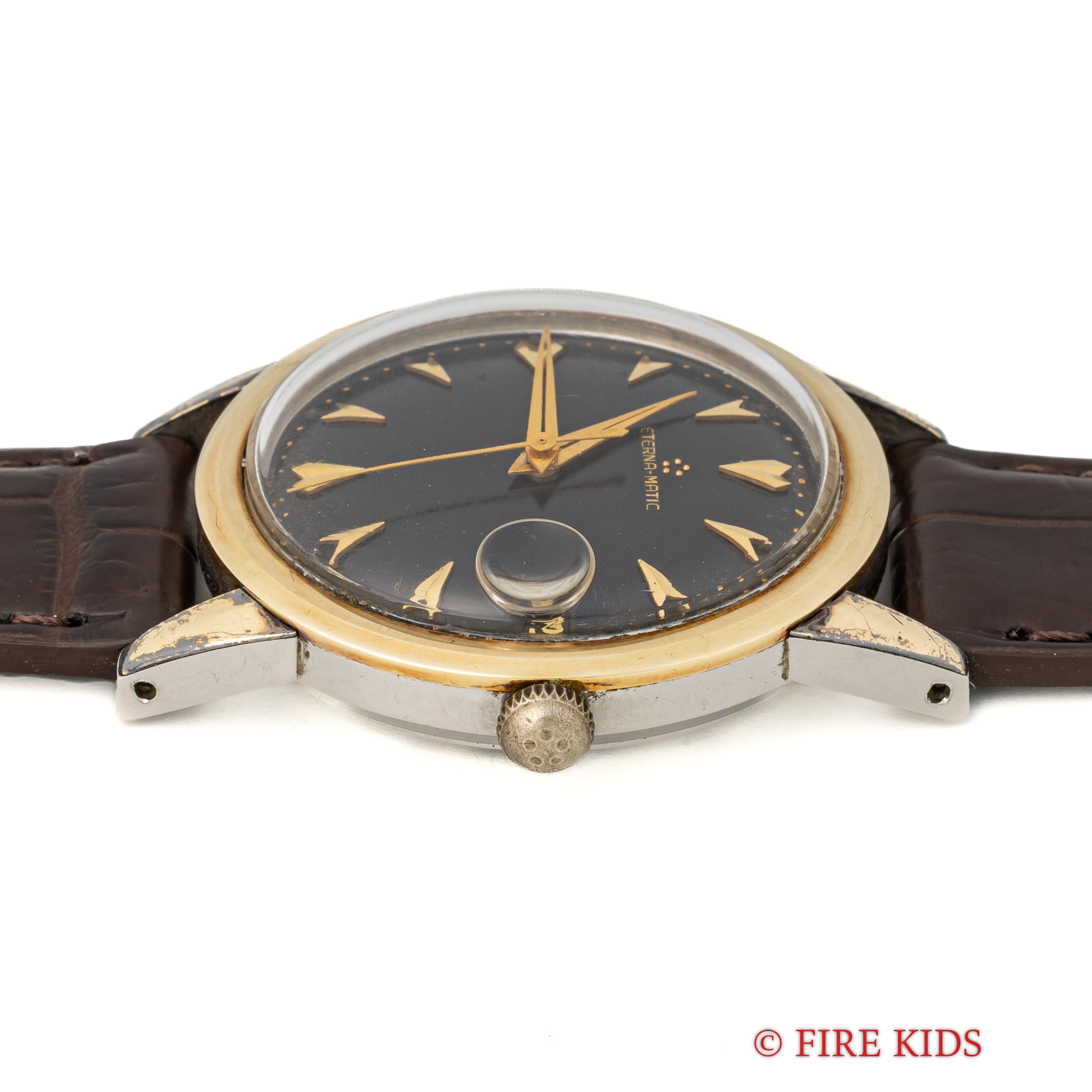 エテルナ マチック 1950年代製 ブラックミラーダイヤル トップゴールドケース 自動巻 cal.1243US