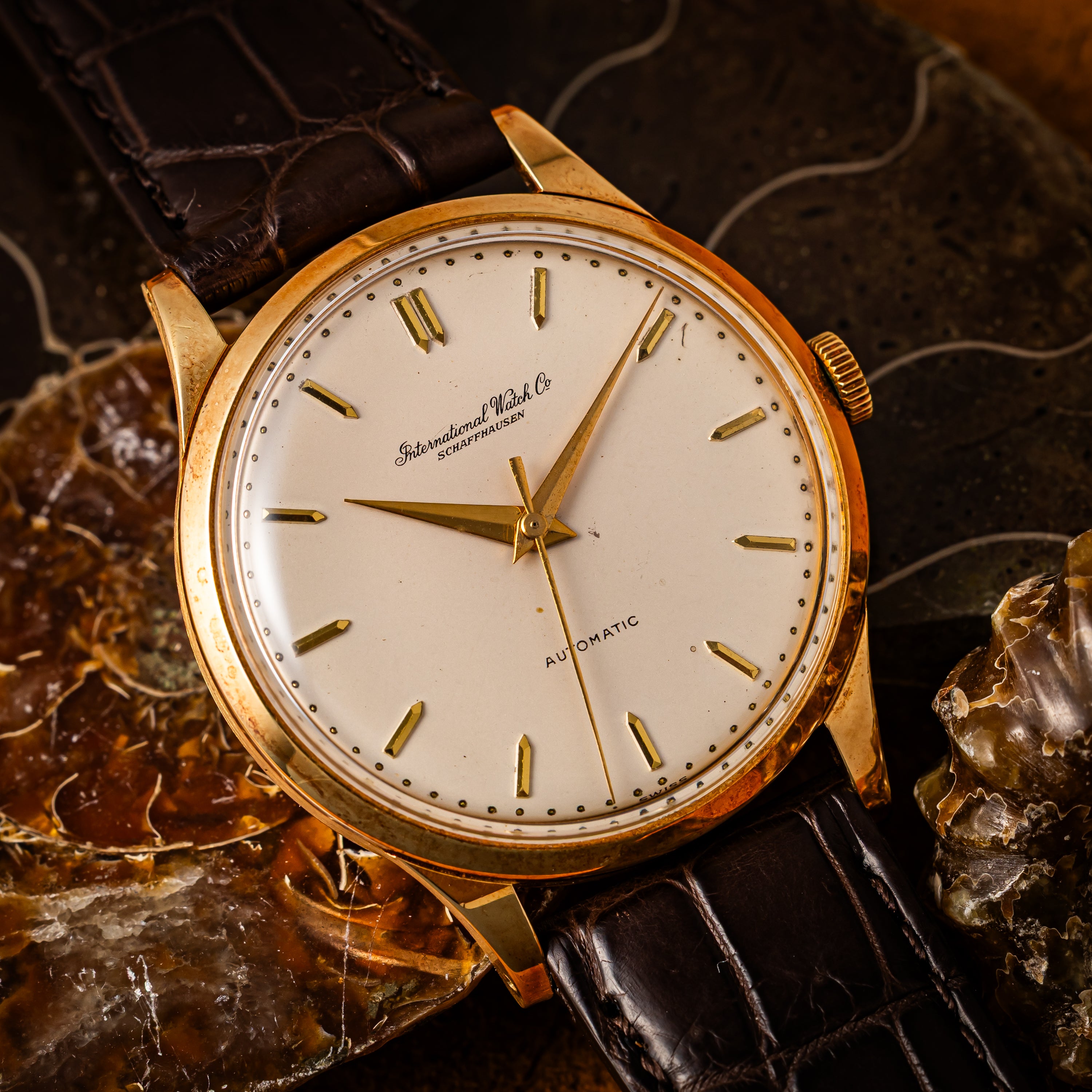 IWC ラウンドケース 1961年製 18金無垢イエローゴールド ノンデイト ペラトン式自動巻き Cal.853