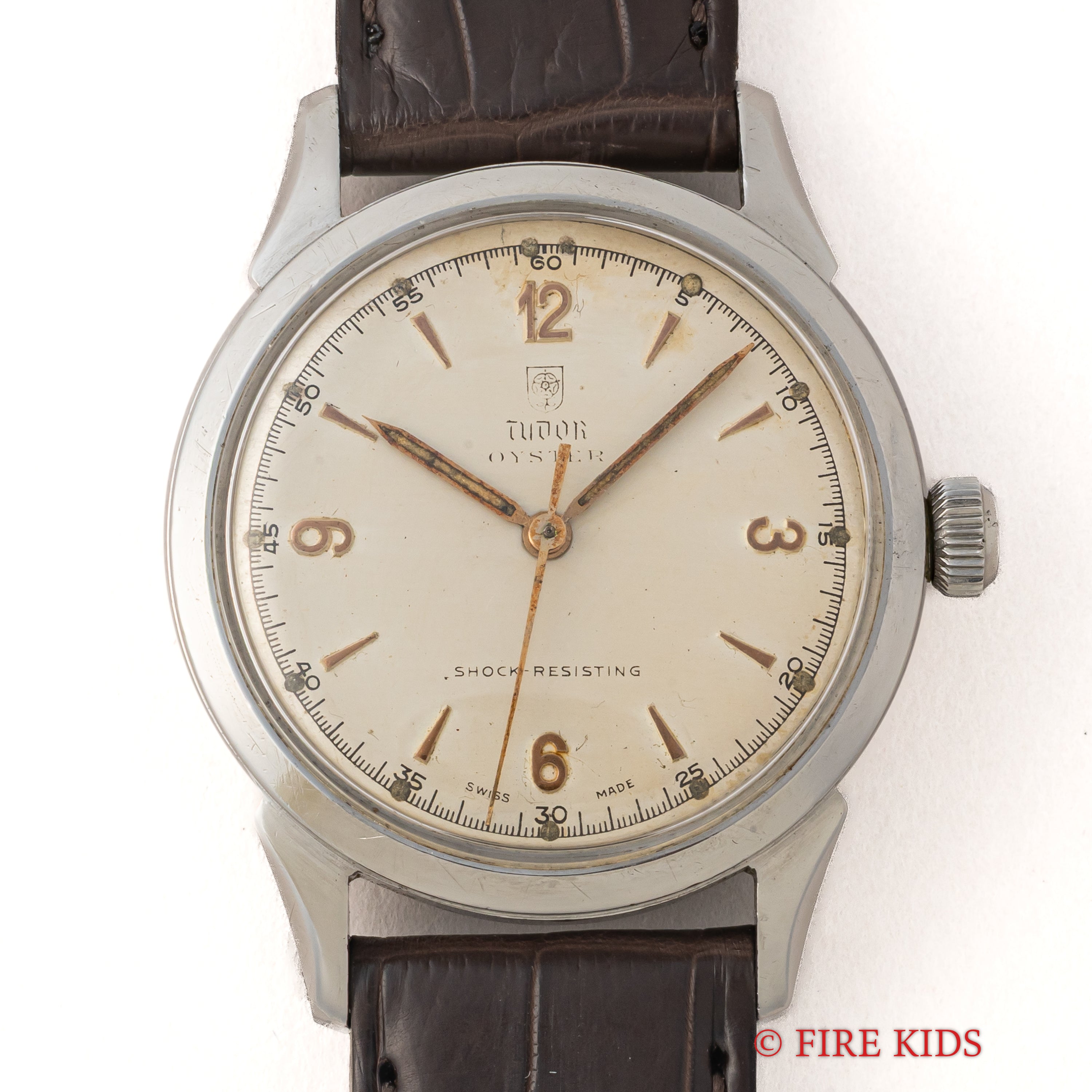 チューダー  盾薔薇オイスター 1950年代製 手巻き 飛びアラビアダイヤル