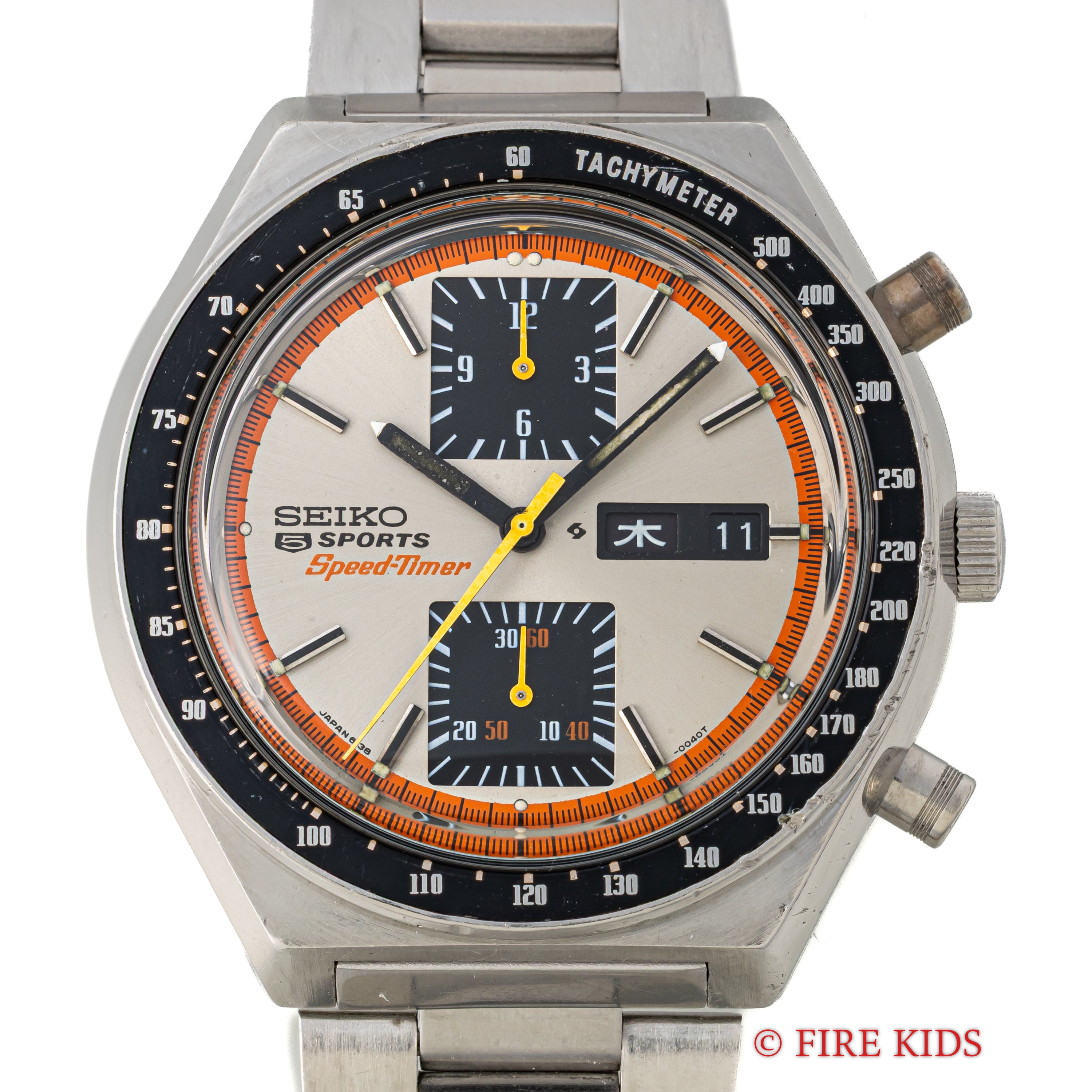 セイコー スピードタイマー 角目 1975年製 クロノグラフ Ref.6138-0030 純正ブレス付き