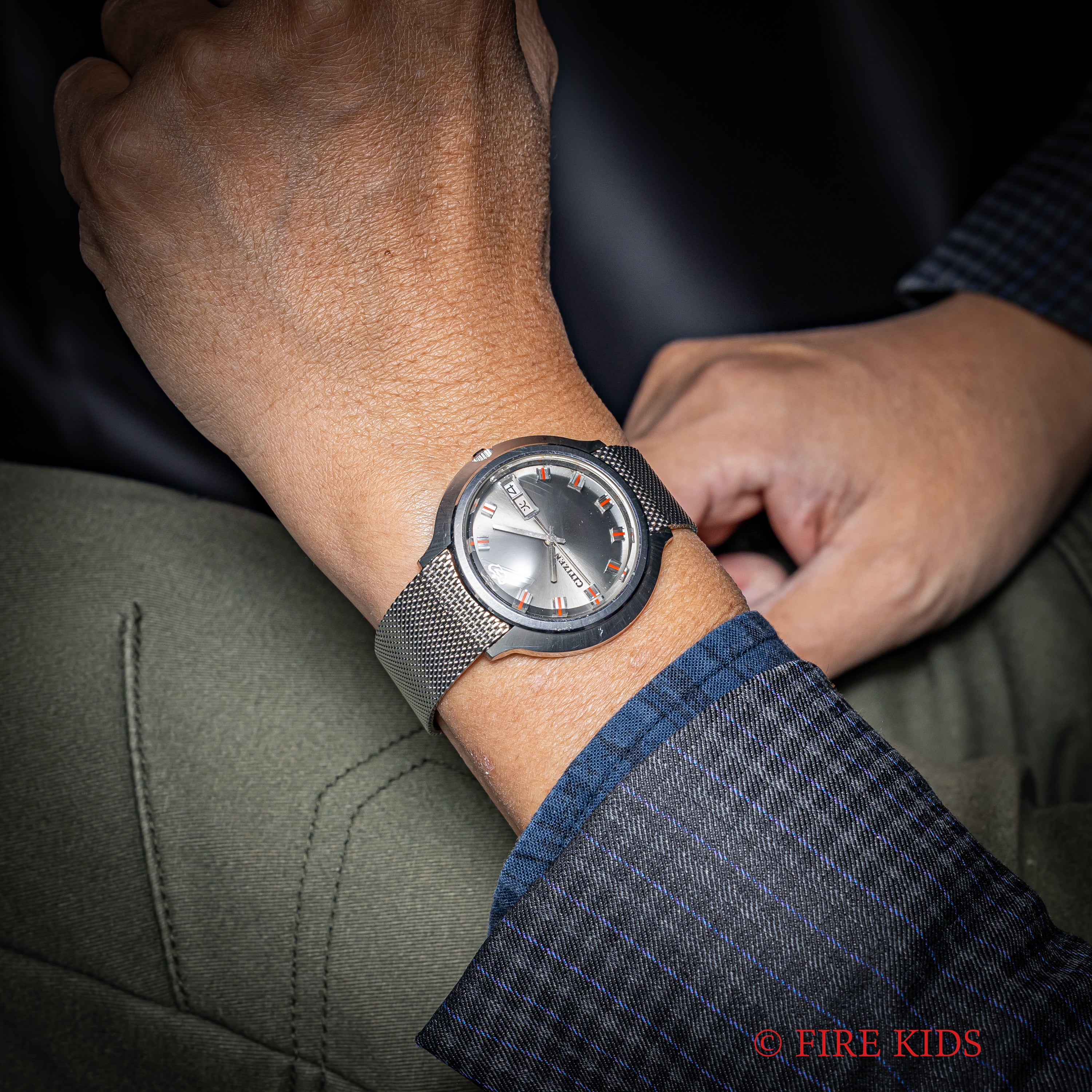 シチズン クリスタルセブン ナイアガラ  1968年製 自動巻 純正メッシュブレス 30石 ノンポリッシュ